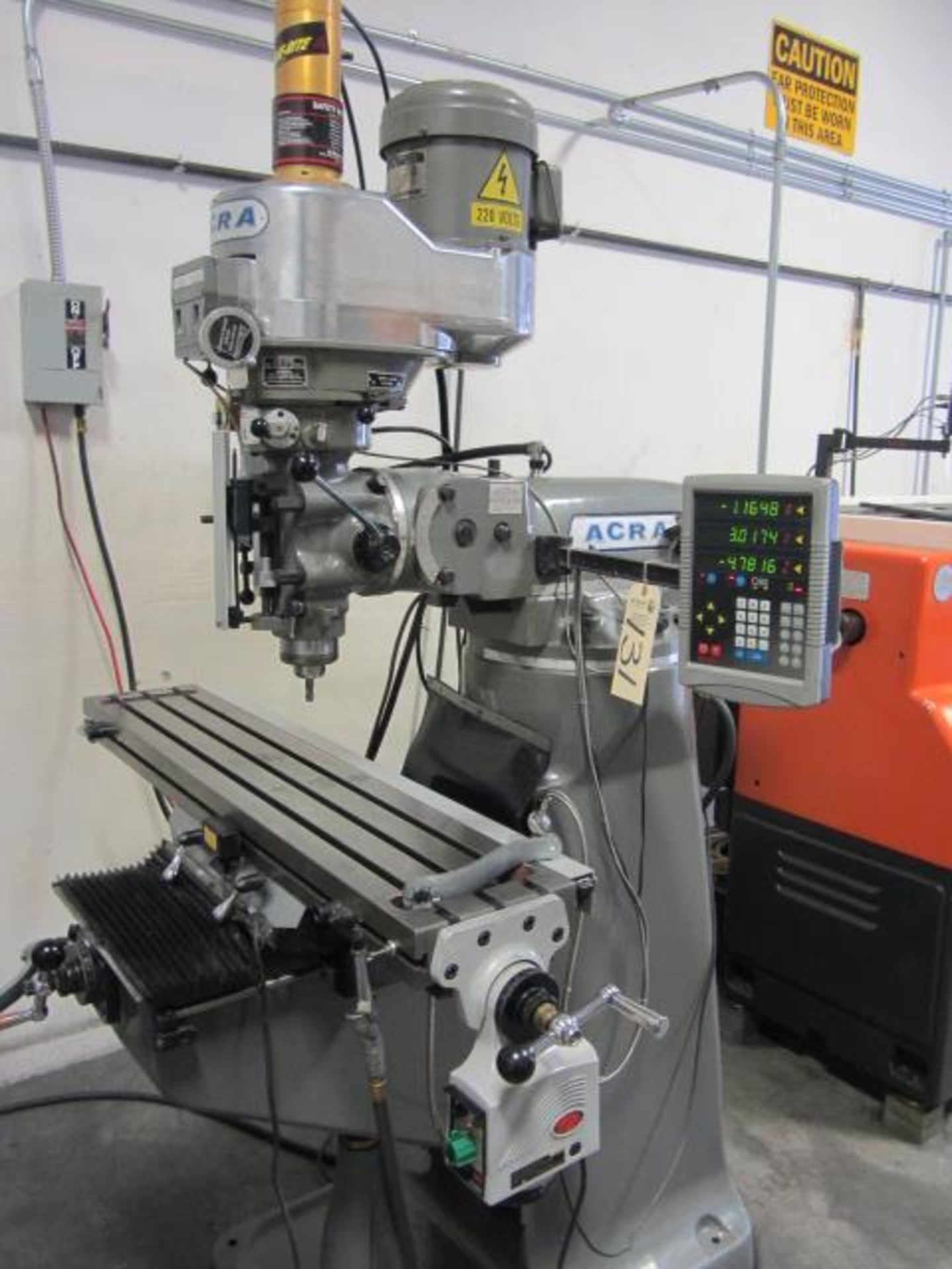 Acra #2J Variable Speed Milling Machine with 9'' x 48'' Power Feed Table, R-8 Spindle Speeds - Image 7 of 8