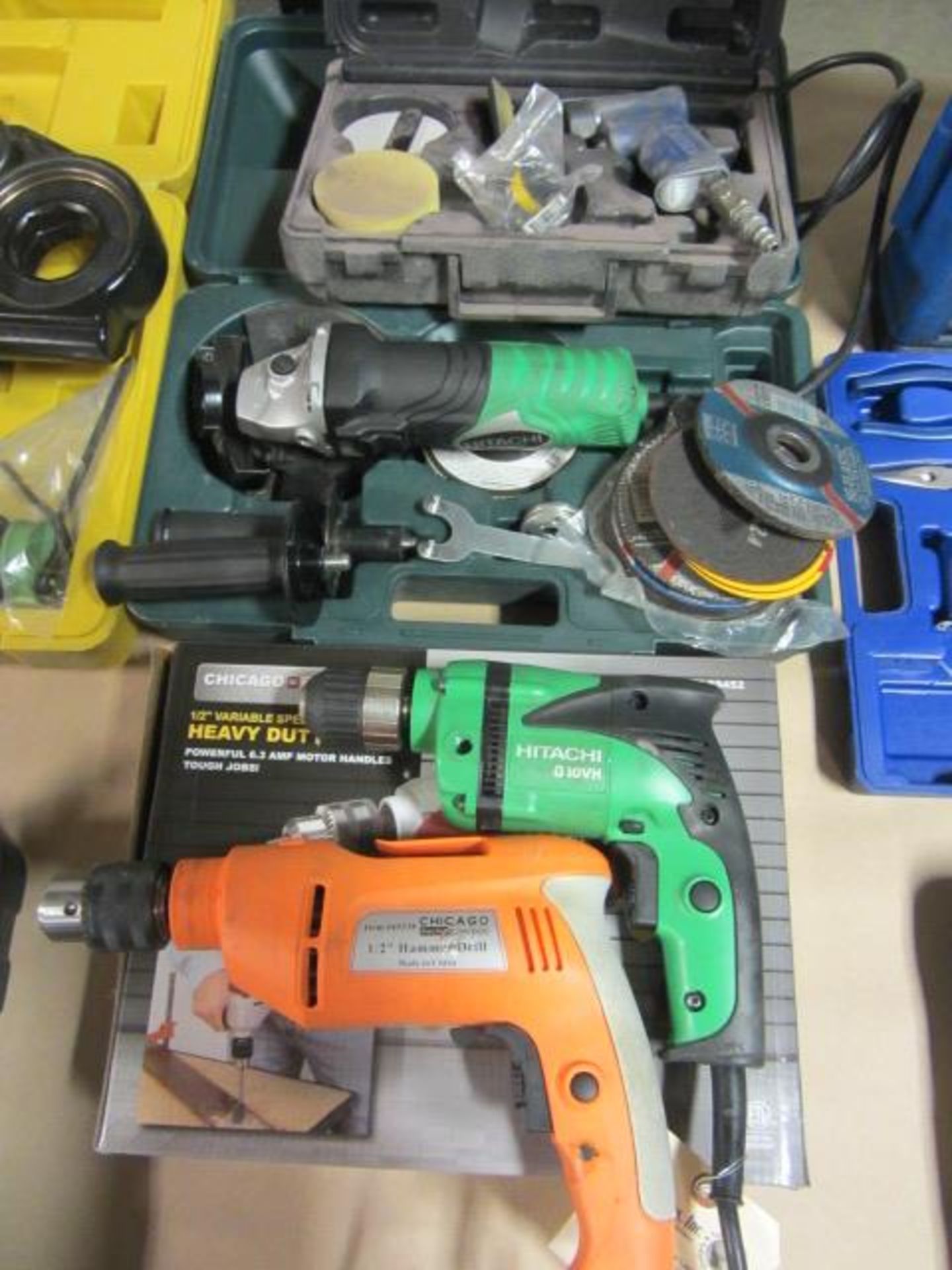 (3) Drills, Grinder, Pneumatic Grinder