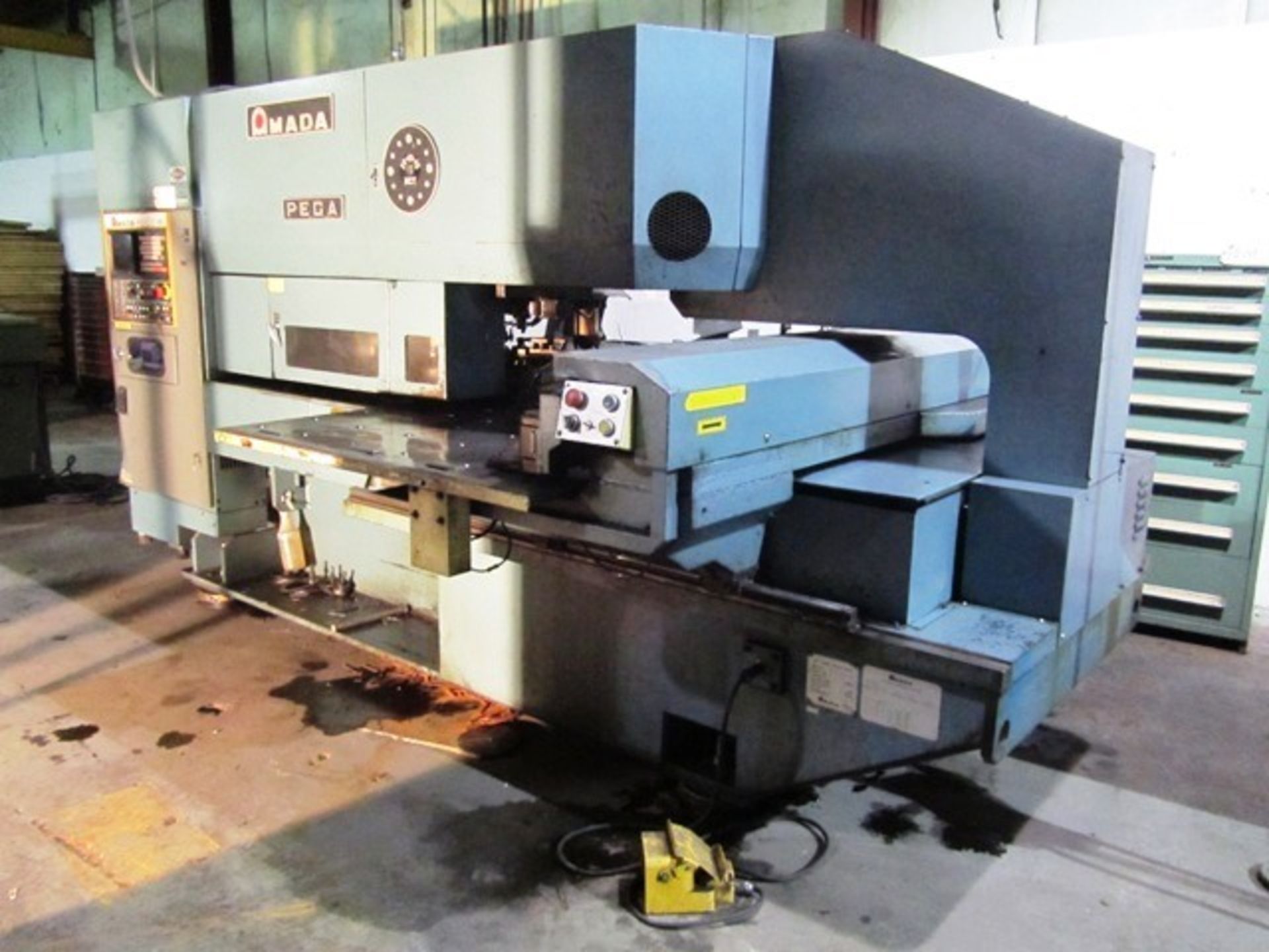 Amada Pega 244 20 Ton CNC Turret Punch with 20 Station Turret, 50'' x 83'' Ball Table, FANUC Amada