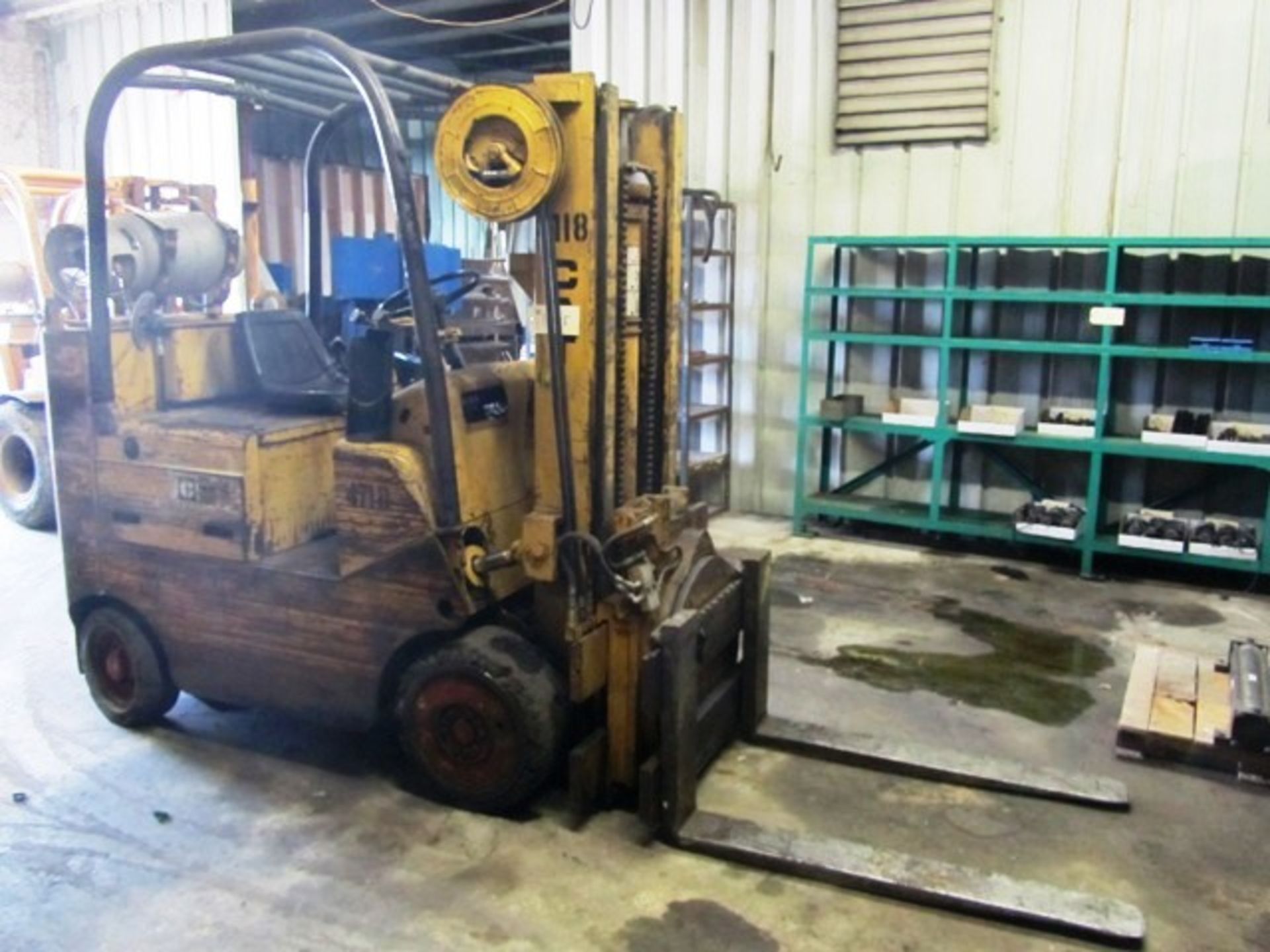 CAT Model T80CSTR 8,000lb Capacity Propane Forklift with Rotary 2 Stage Mast, 4' Forks, Solid Tires,