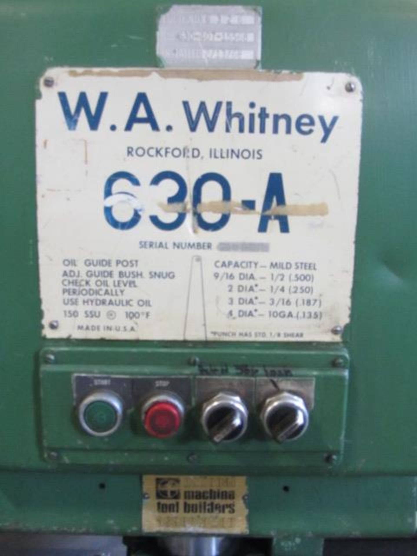 W.A.Whitney 630-A Hydraulic Duplicating Punch, sn:630-407-15568 - Image 5 of 8