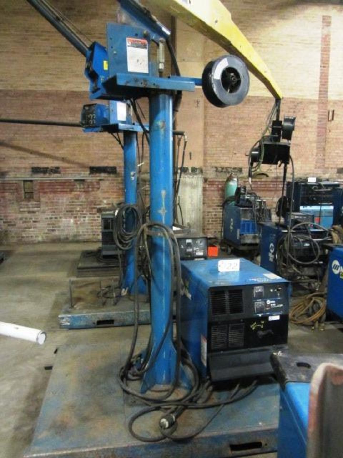 Miller CP302 Welder with Extend Reach Boom, Wire Feed, Platform, sn:KK050755