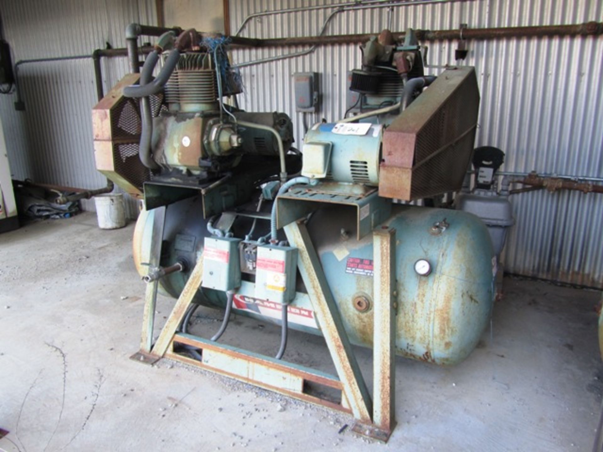(2) Champion Horizontal Tank Mounted Air Compressors with (1) Tank