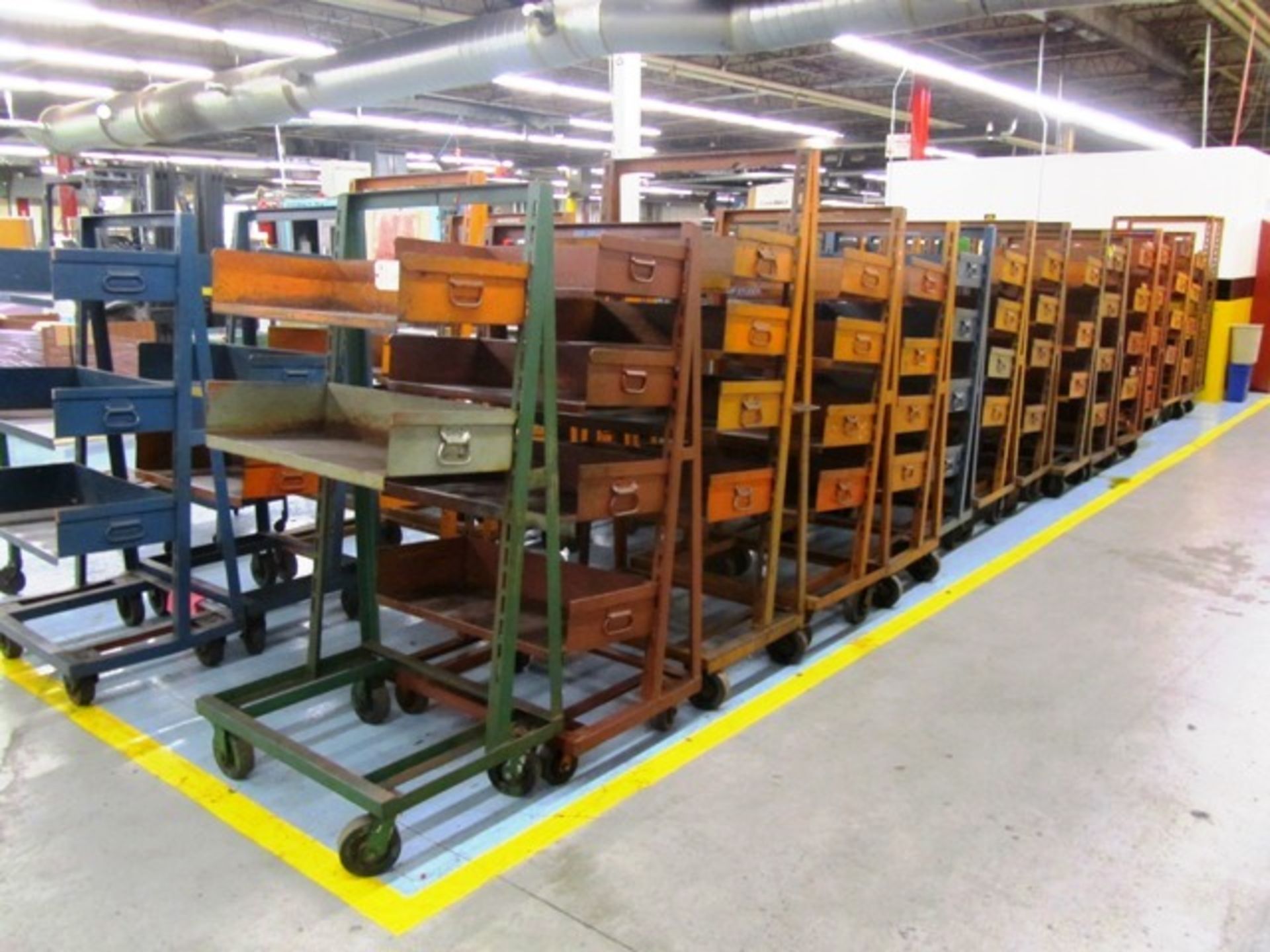 Approx (15) Multi Level Portable Steel Shop Carts