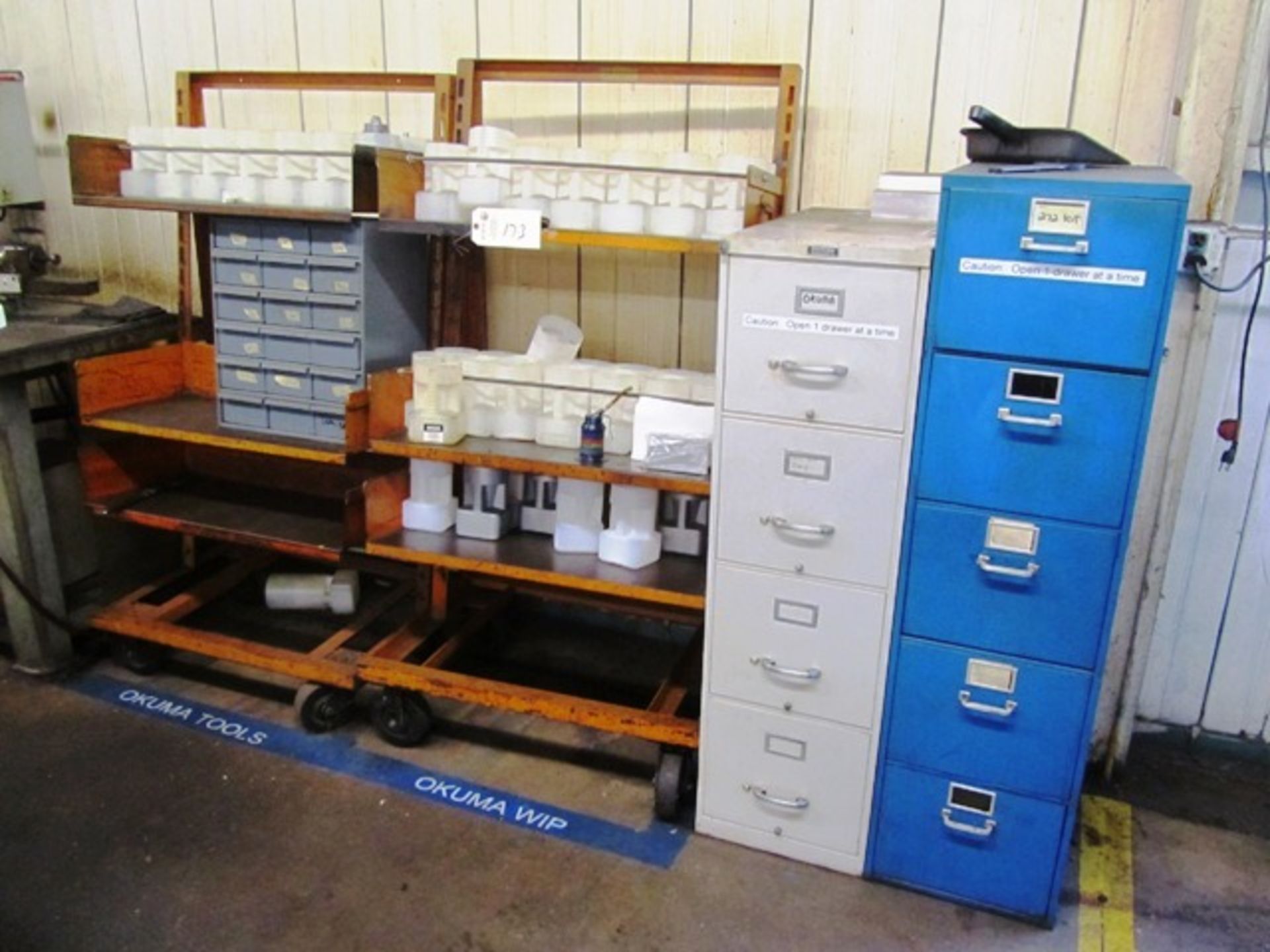 (2) Rolling Carts & Cabinets with Contents