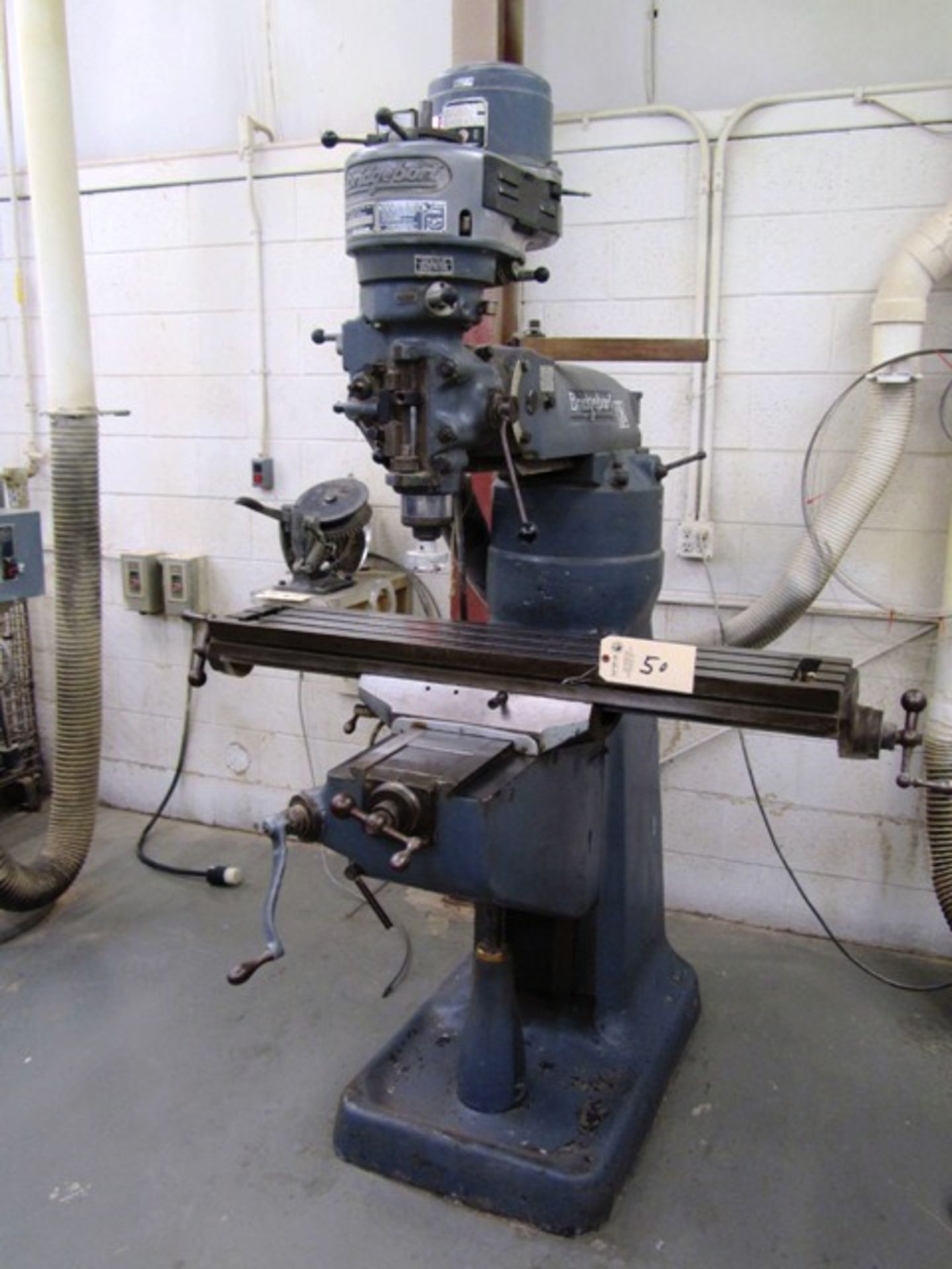 Bridgeport Vertical Milling Machine with 9'' x 48'' Table, R-8 Taper Spindle Speeds to 2,720 RPM,