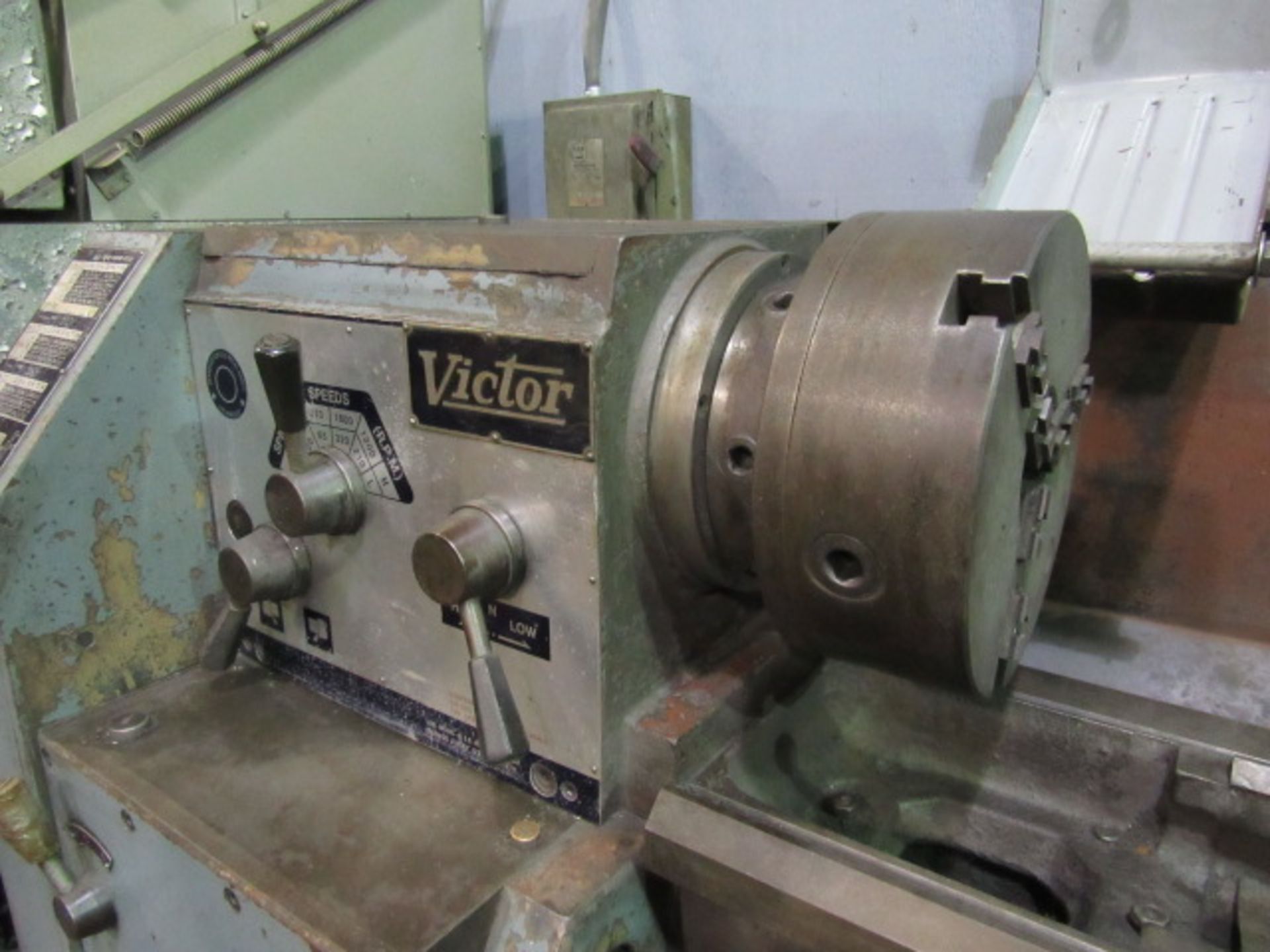 Victor Model 1640 17'' Swing x 37'' Centers to Tailstock Engine Lathe with 10'' Chuck, Spindle - Image 2 of 7