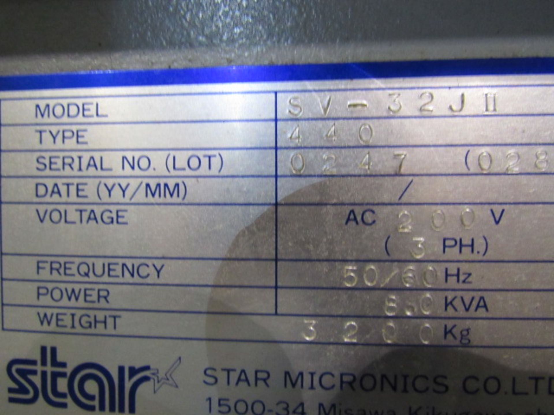 Star SV-32JII 7-Axis CNC Swiss Type Automatic Lathe with 1-1/4'' Max Machining Diameter, Main & - Image 6 of 6