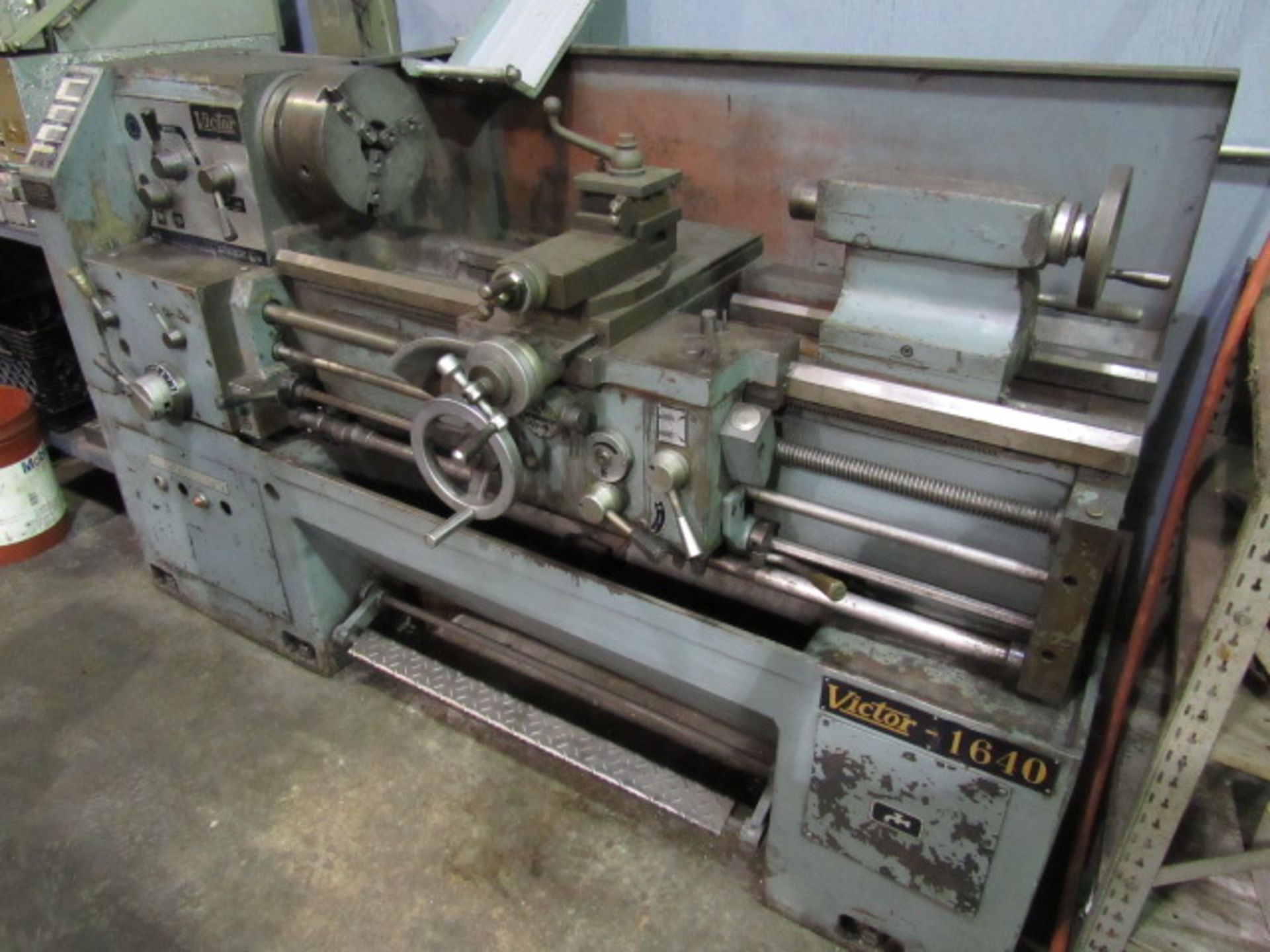 Victor Model 1640 17'' Swing x 37'' Centers to Tailstock Engine Lathe with 10'' Chuck, Spindle - Image 6 of 7