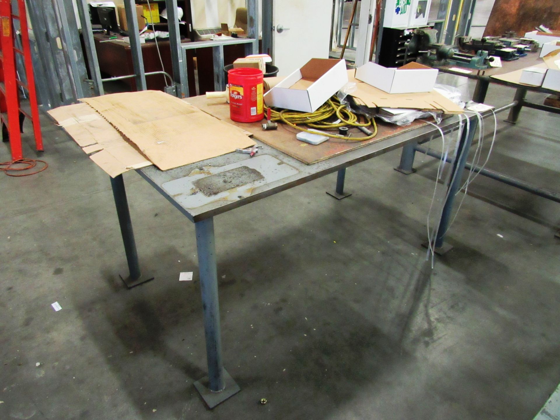 74''W x 32''D x 38''H x 1'' Thick Steel Table