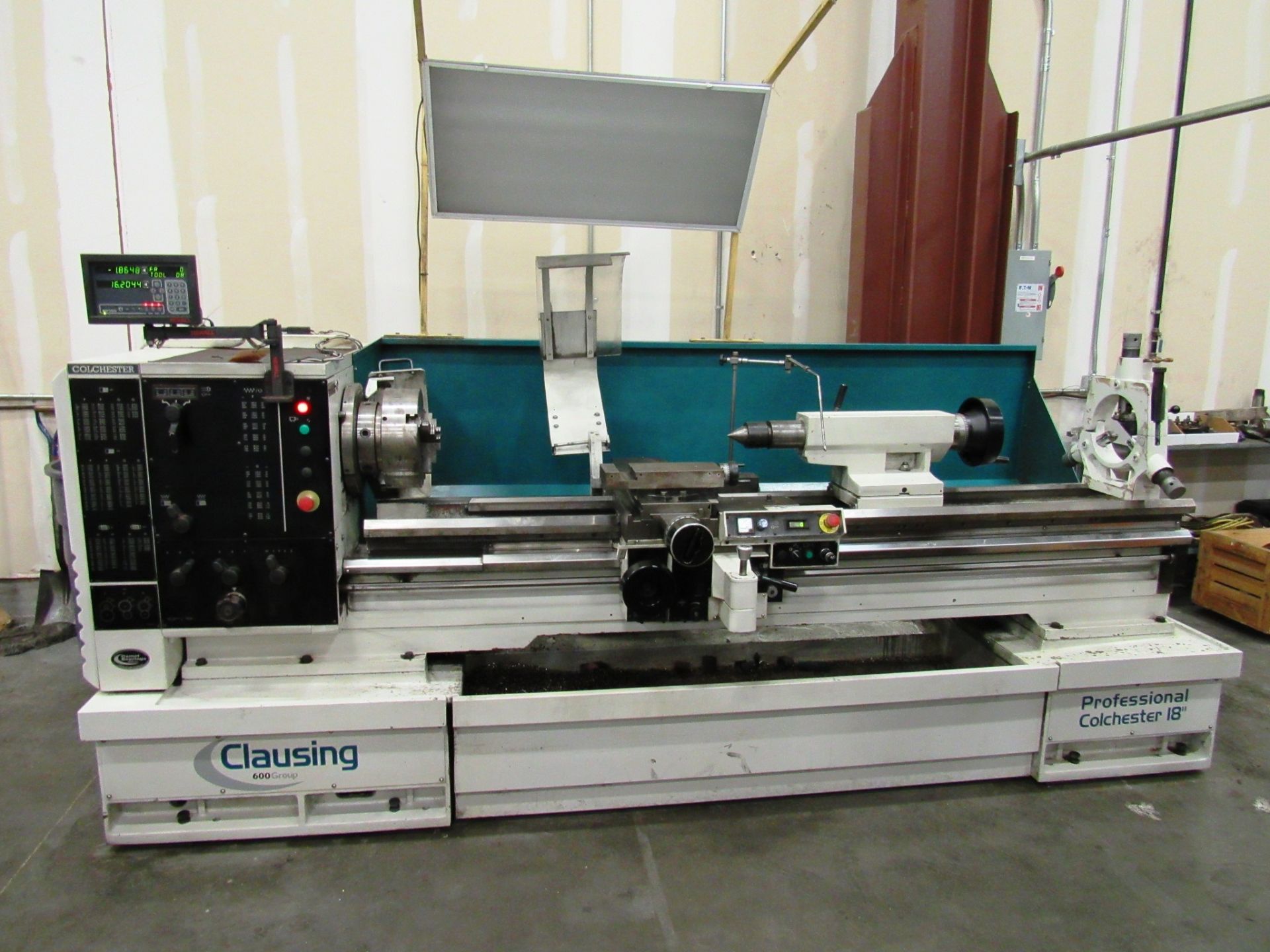 Clausing 8055VSJ Professional Colchester 18'' x 80'' Engine Lathe with 22'' Swing, 3.8'' Bore,