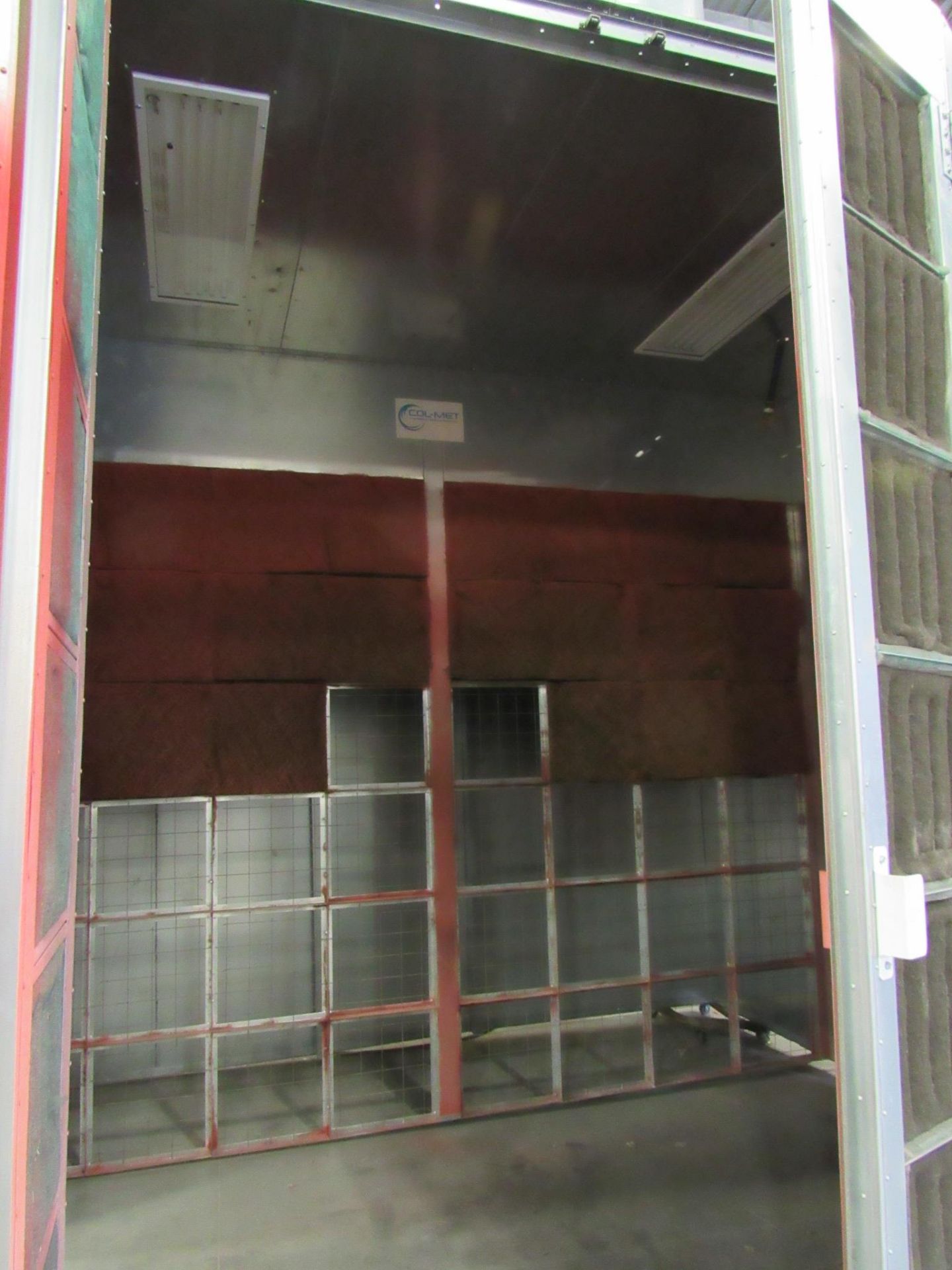 Col-Met 14' x 12' x 7' Enclosed Industrial Paint Booth with Automatic Roof Vent, Double Doors, sn: - Image 5 of 6