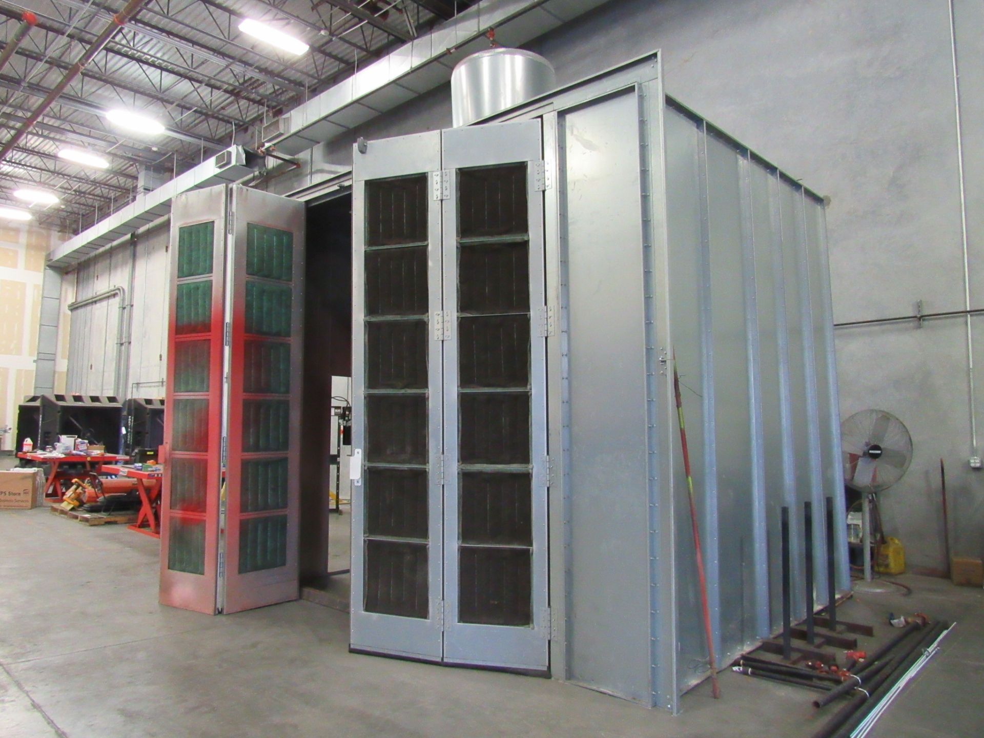 Col-Met 14' x 12' x 7' Enclosed Industrial Paint Booth with Automatic Roof Vent, Double Doors, sn: - Image 6 of 6