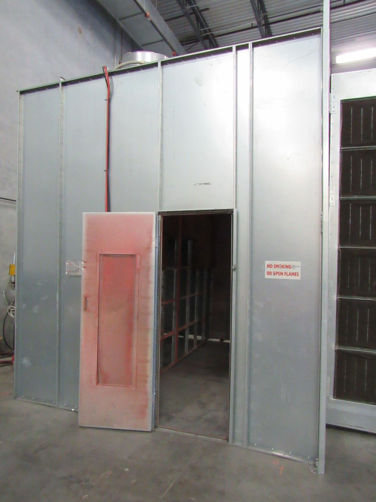 Col-Met 14' x 12' x 7' Enclosed Industrial Paint Booth with Automatic Roof Vent, Double Doors, sn: - Image 3 of 6