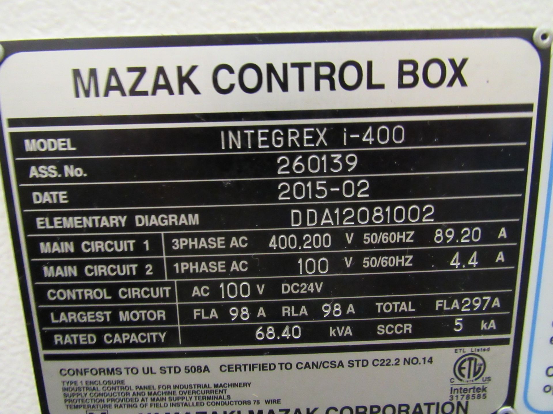 Mazak Integrex i400 5-Axis Multi-Tasking CNC Lathe with 25.9'' Swing, 24.21'' X-Axis, 10.24'' Y- - Image 6 of 6