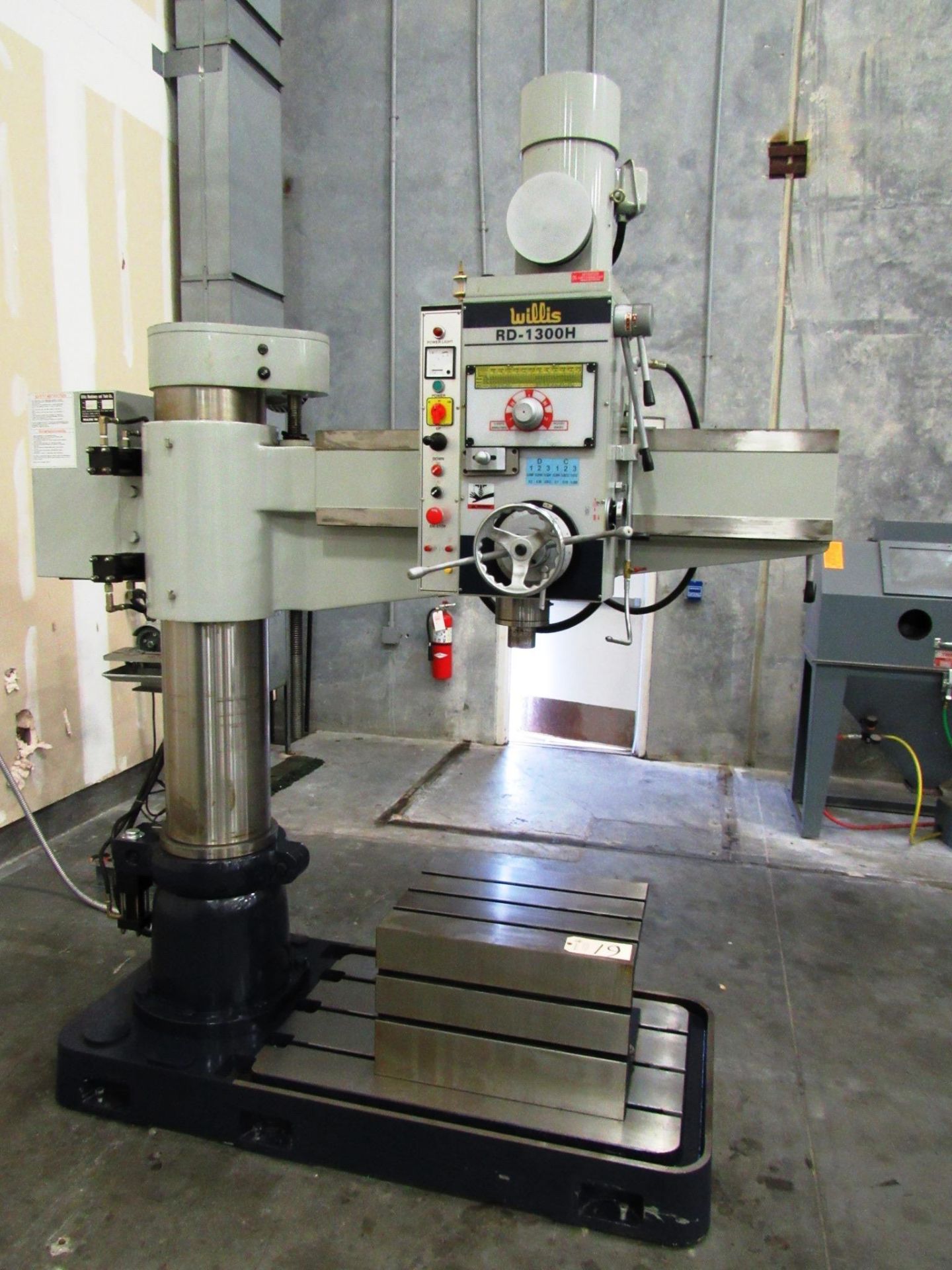 Willis Model RD-1300H Radial Arm Drill with T-Slotted Box Table, 30'' x 32'' Travels, Variable