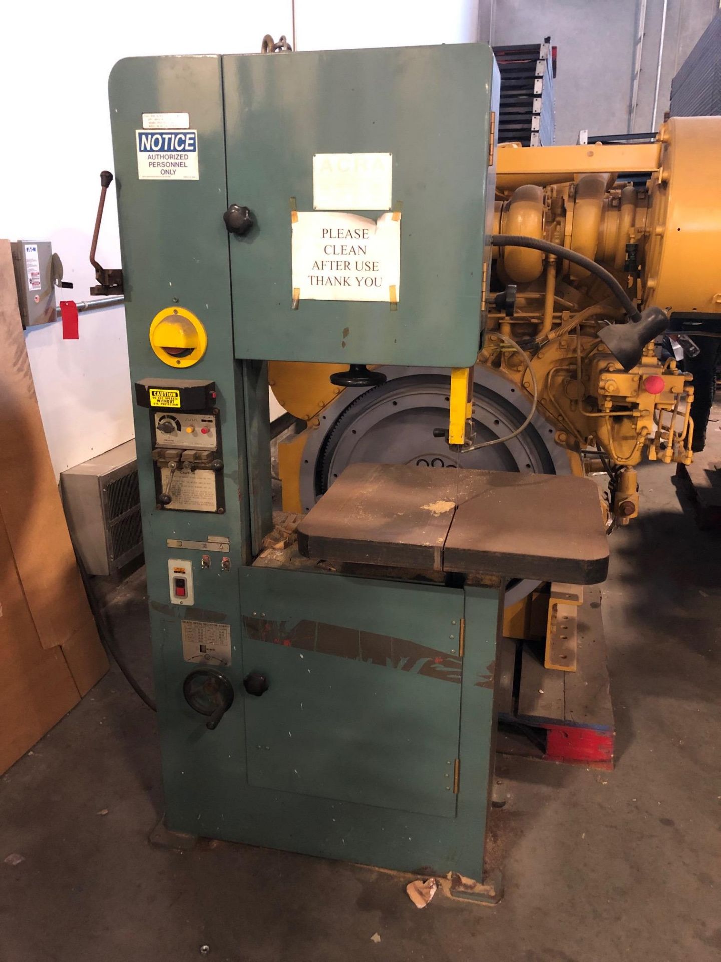 Acra KB-45 Vertical Saw with 12" x 18” Table, Welder, Variable Speeds, sn B451670 (non-running)