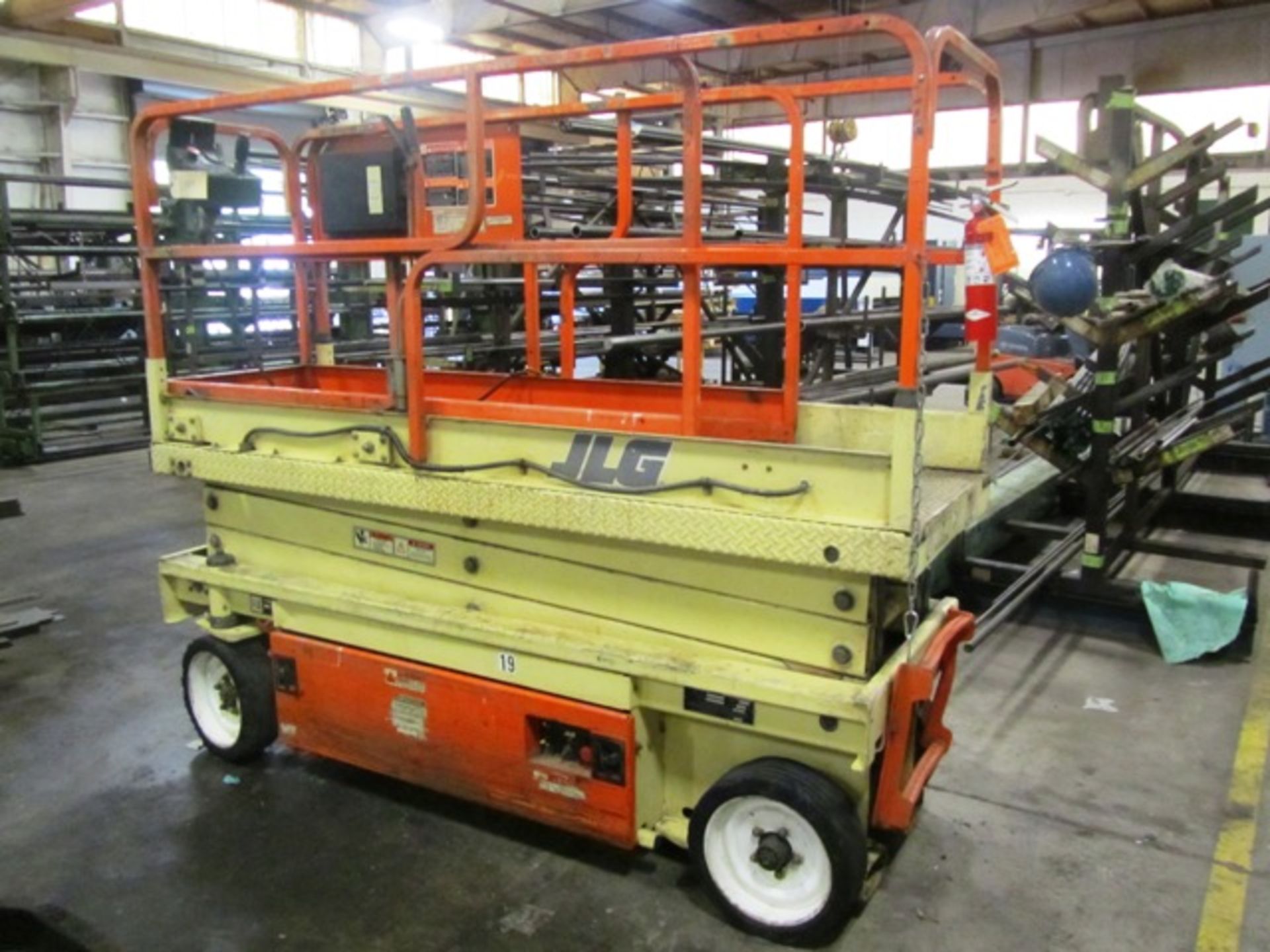 JLG Model 2033-E Electric Scissor Lift with 20' Max Height, 750lb Capacity, 24 Volt, Plug-In Type