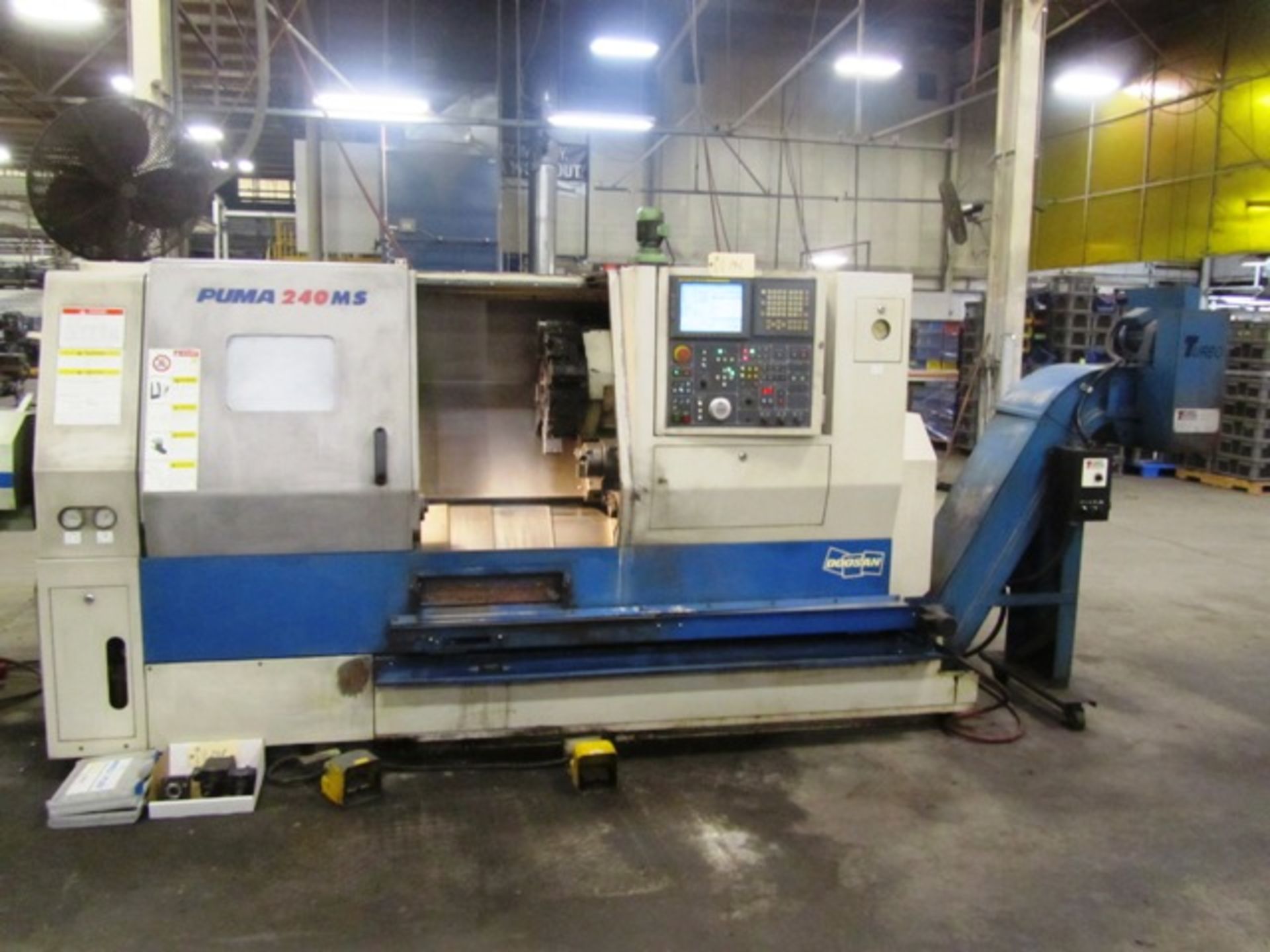 Doosan Puma 240MS CNC Turning Center with Sub-Spindle, Milling, C-Axis, 21.65'' Swing, 8''