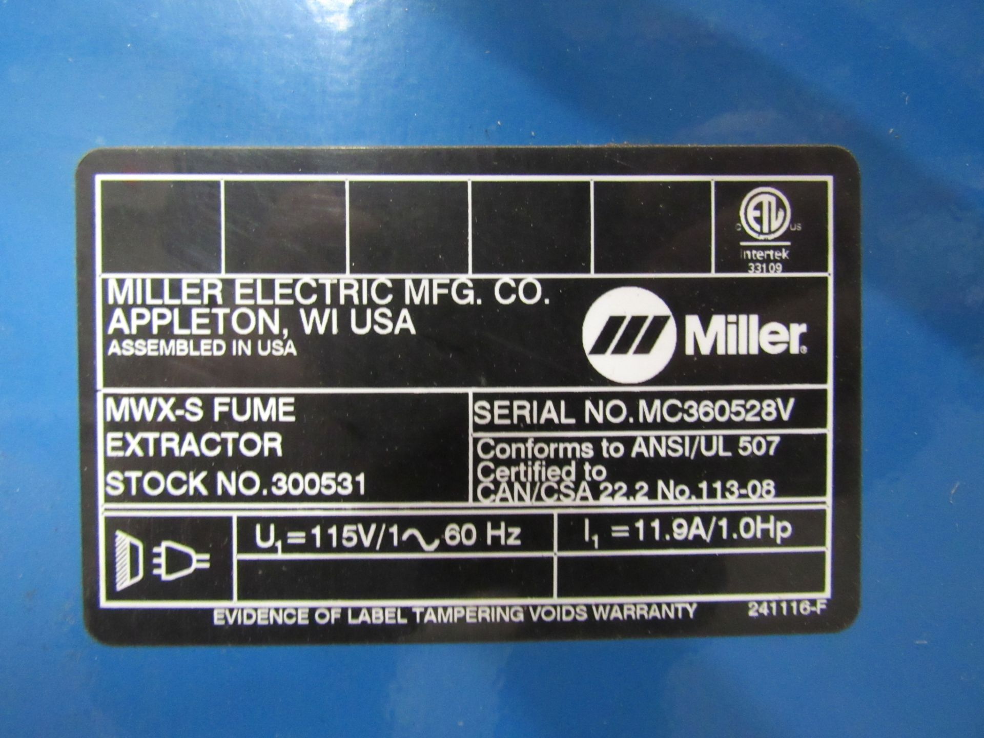 *Miller Delta Fab Mig Welder, sn:MC340169C with Miller 24A Wire Feeder, sn:MC290325V, *Linde SE- - Image 17 of 17