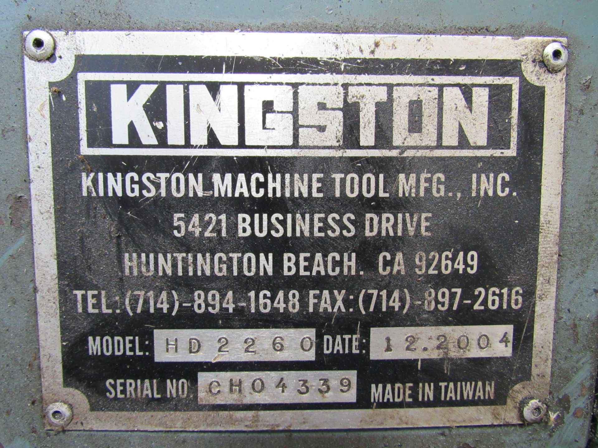 Kingston Model HD-2260 22'' x 60'' Heavy Duty Engine Lathe - Image 8 of 8