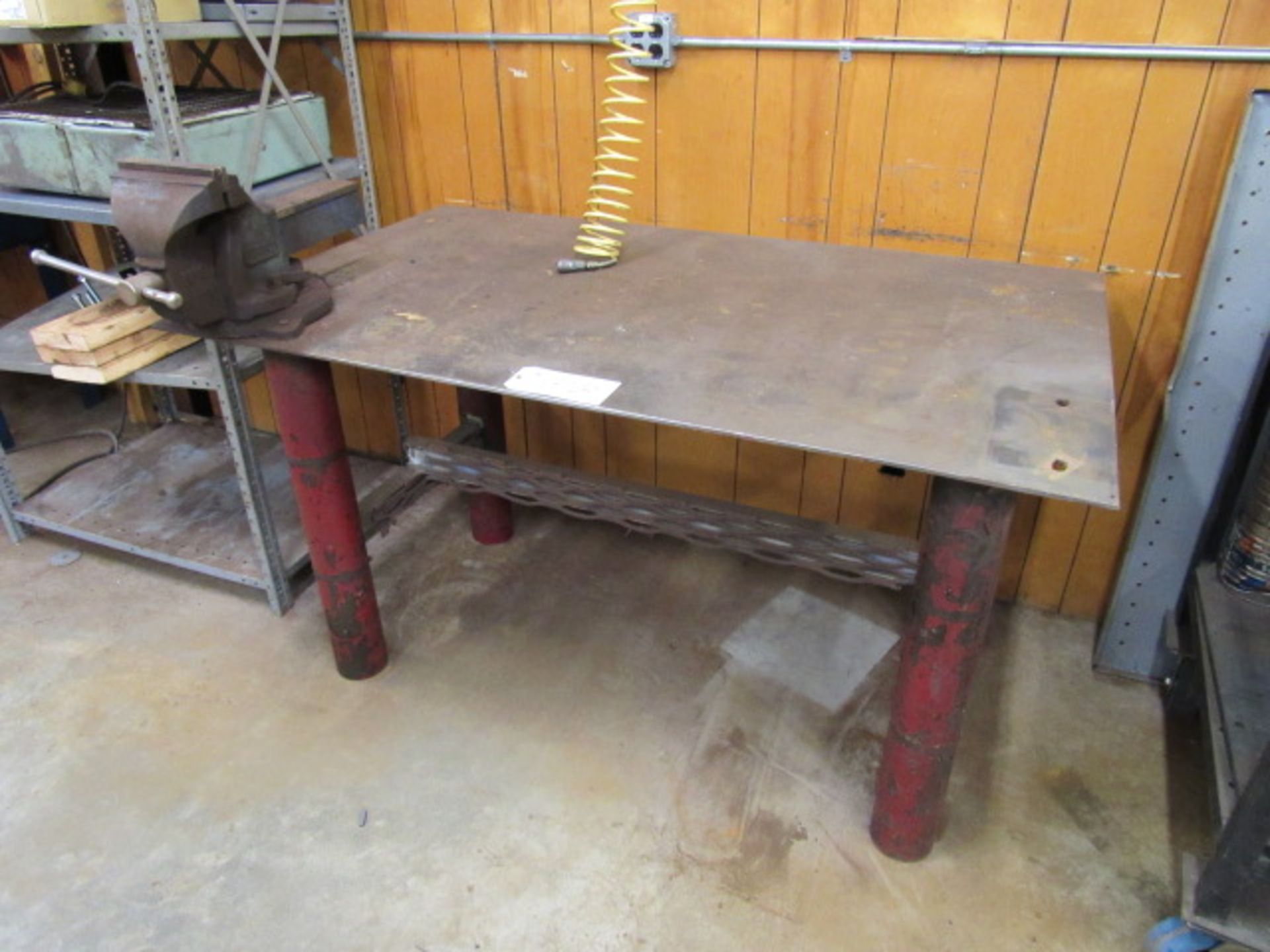 3' x 5' Steel Table with Vise