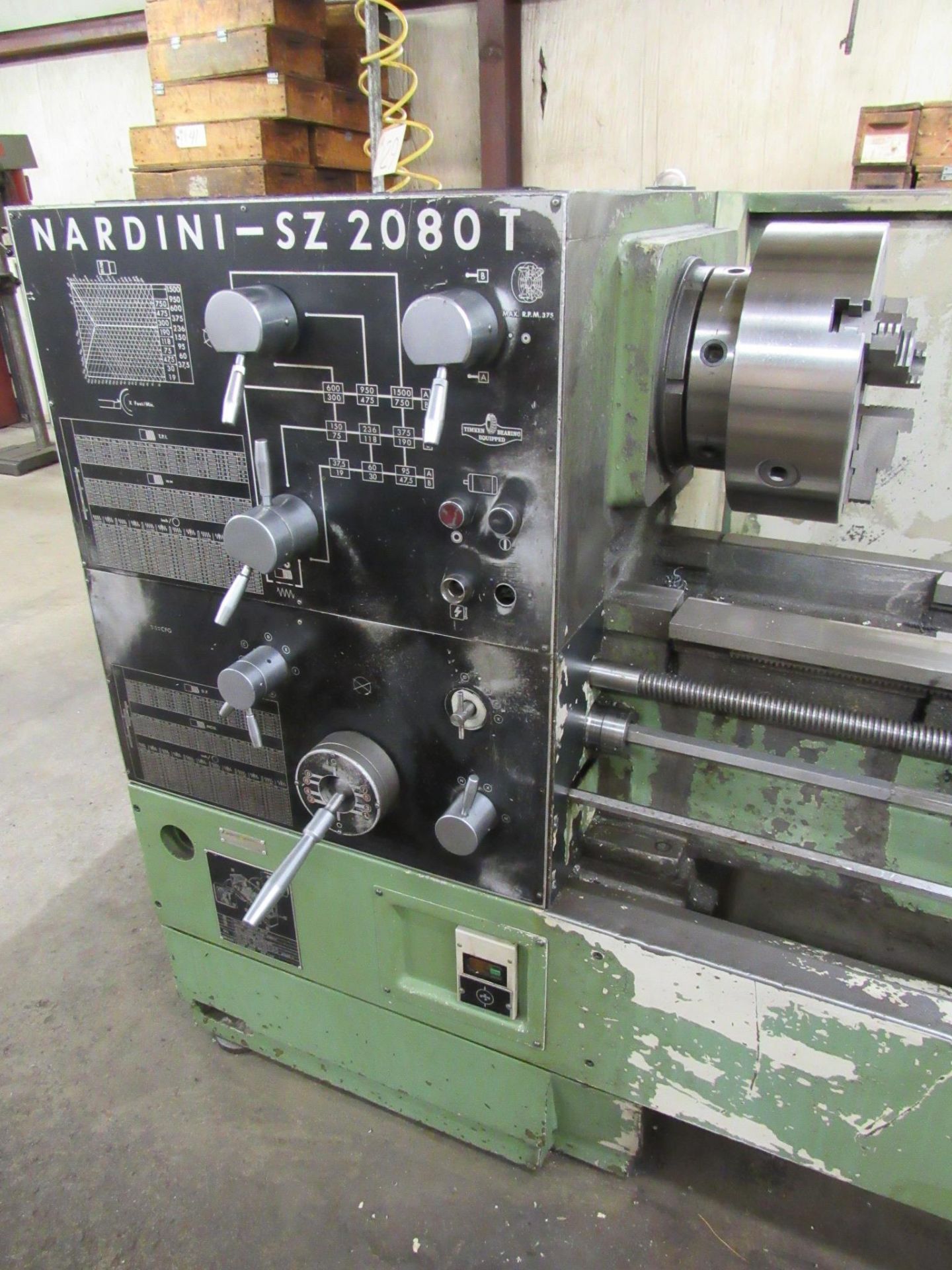 Nardini Model SZ2080T 20'' x 80'' Engine Lathe with 12'' Diameter 3-Jaw Chuck, 4'' Spindle Bore, - Image 4 of 6