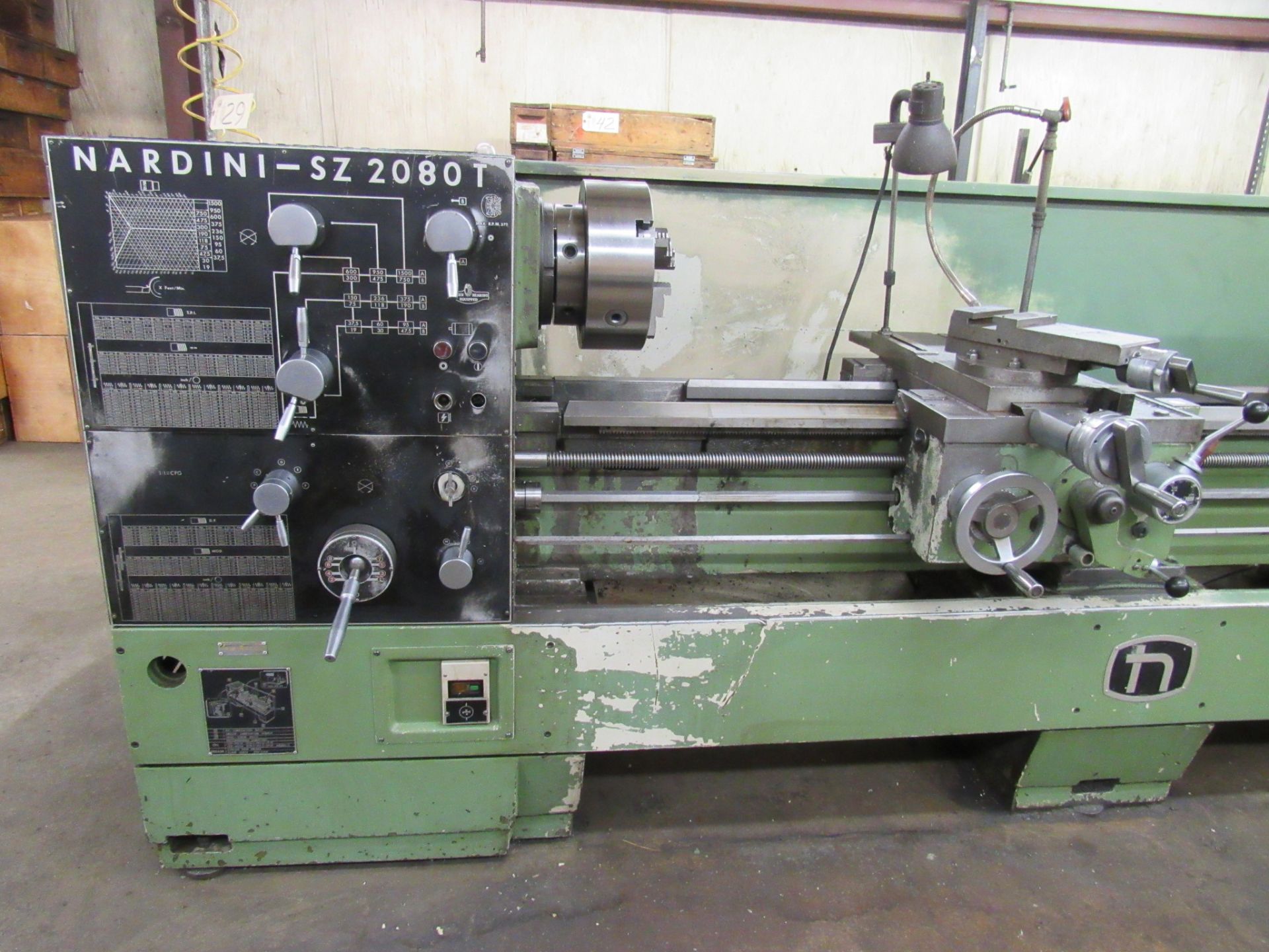 Nardini Model SZ2080T 20'' x 80'' Engine Lathe with 12'' Diameter 3-Jaw Chuck, 4'' Spindle Bore, - Image 2 of 6