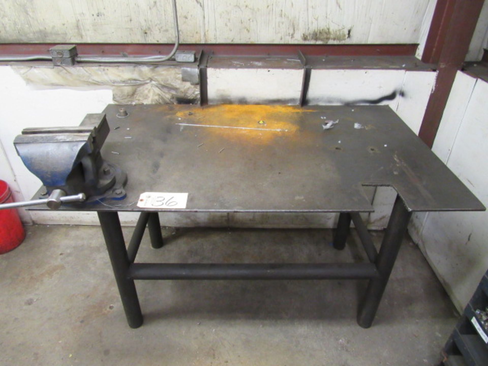 3' x 5' Steel Table with Vise