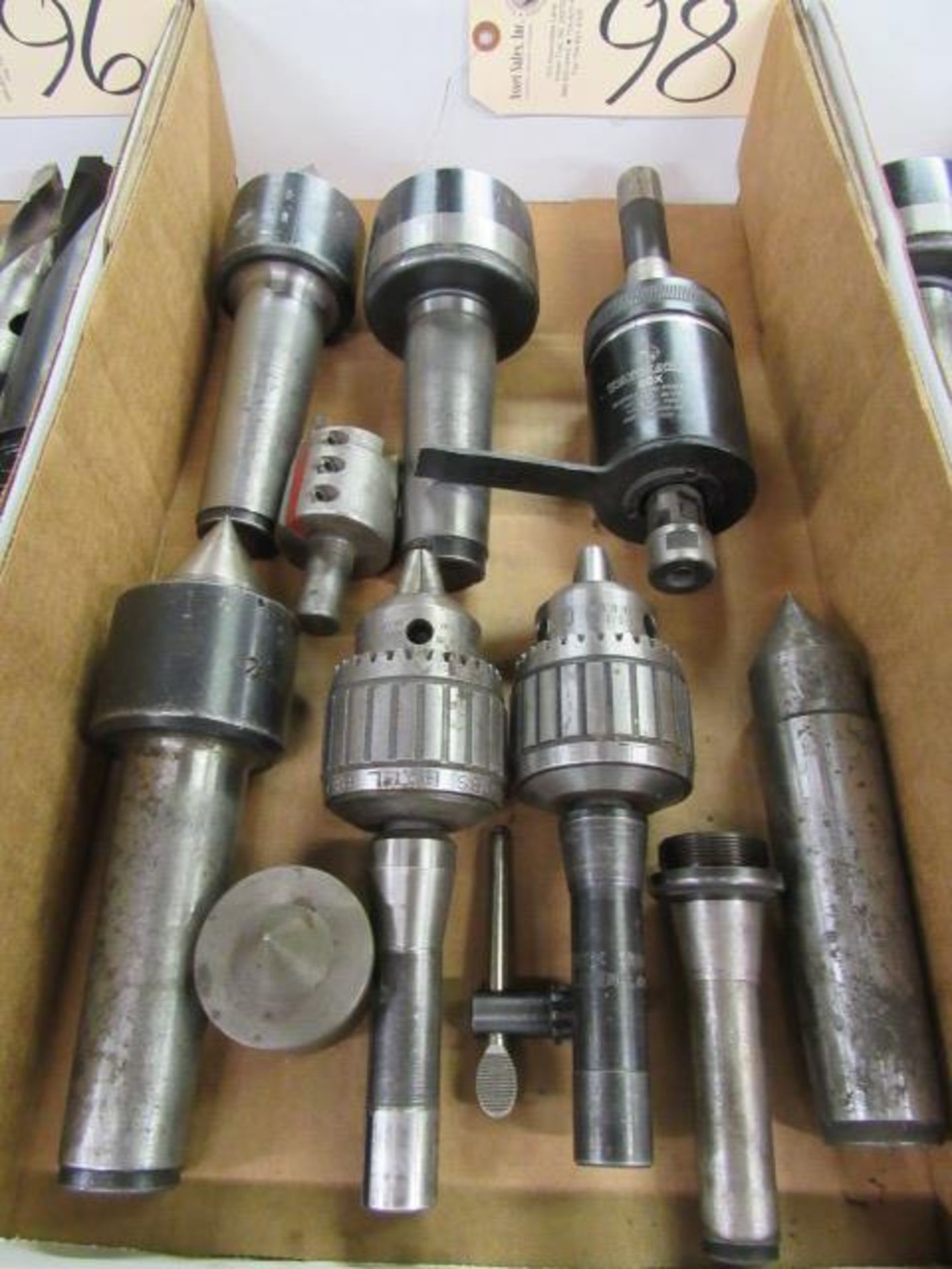 50X Tapmatic Attachment, (3) Live Centers, (2) Drill Chucks