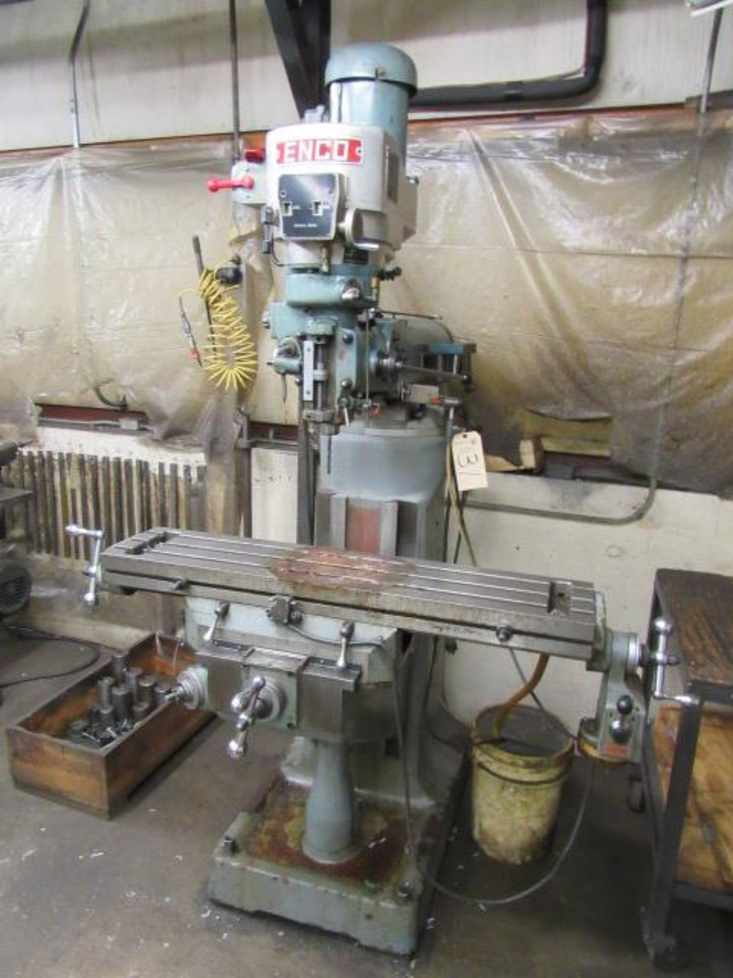 Enco Variable Speed Vertical Knee Mill with 9'' x 42'' Table, R-8 Spindle Speeds Variable to 2800