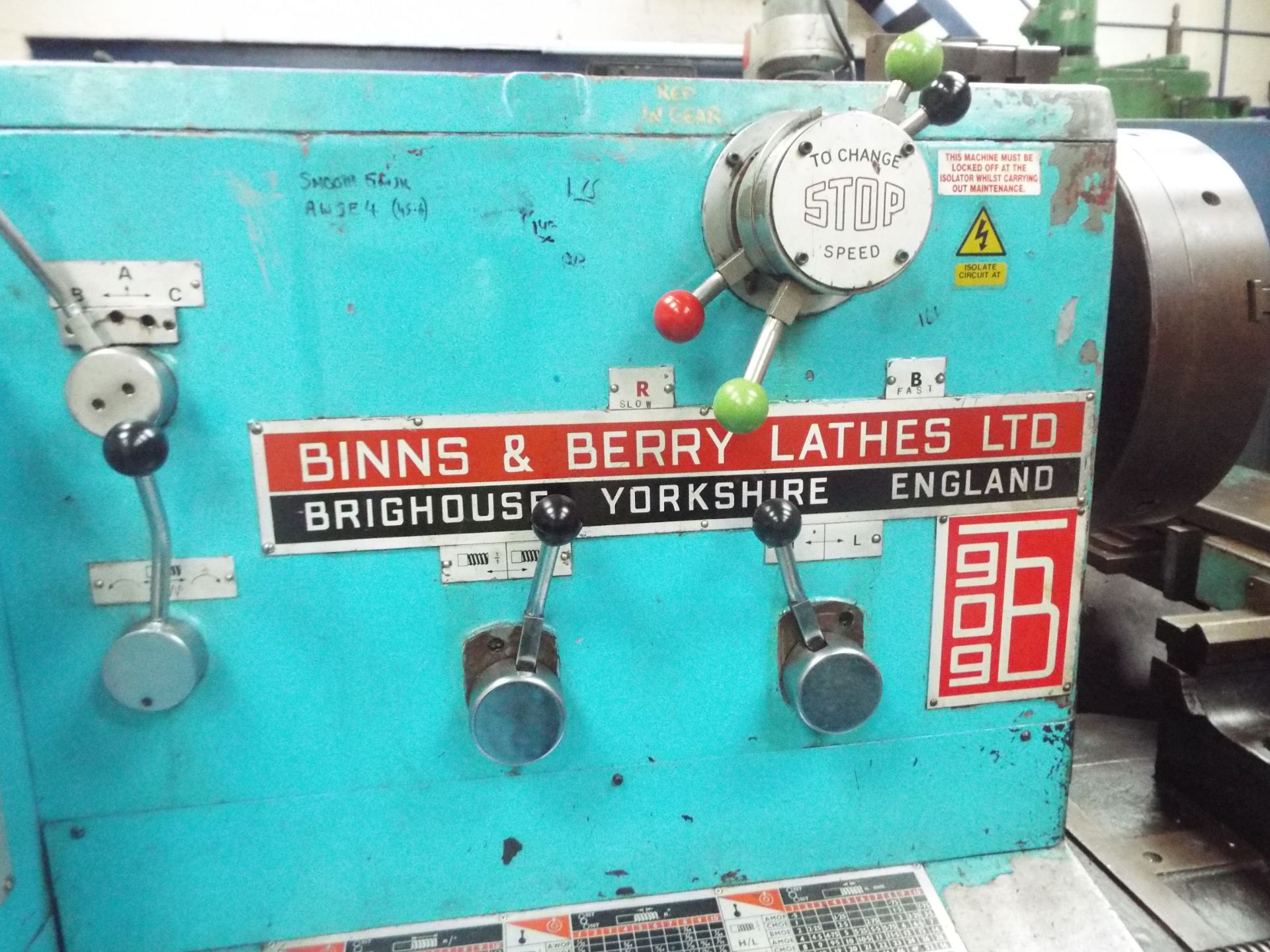Binns & Berry Type 909 Gap bed Lathe. - Bild 2 aus 12
