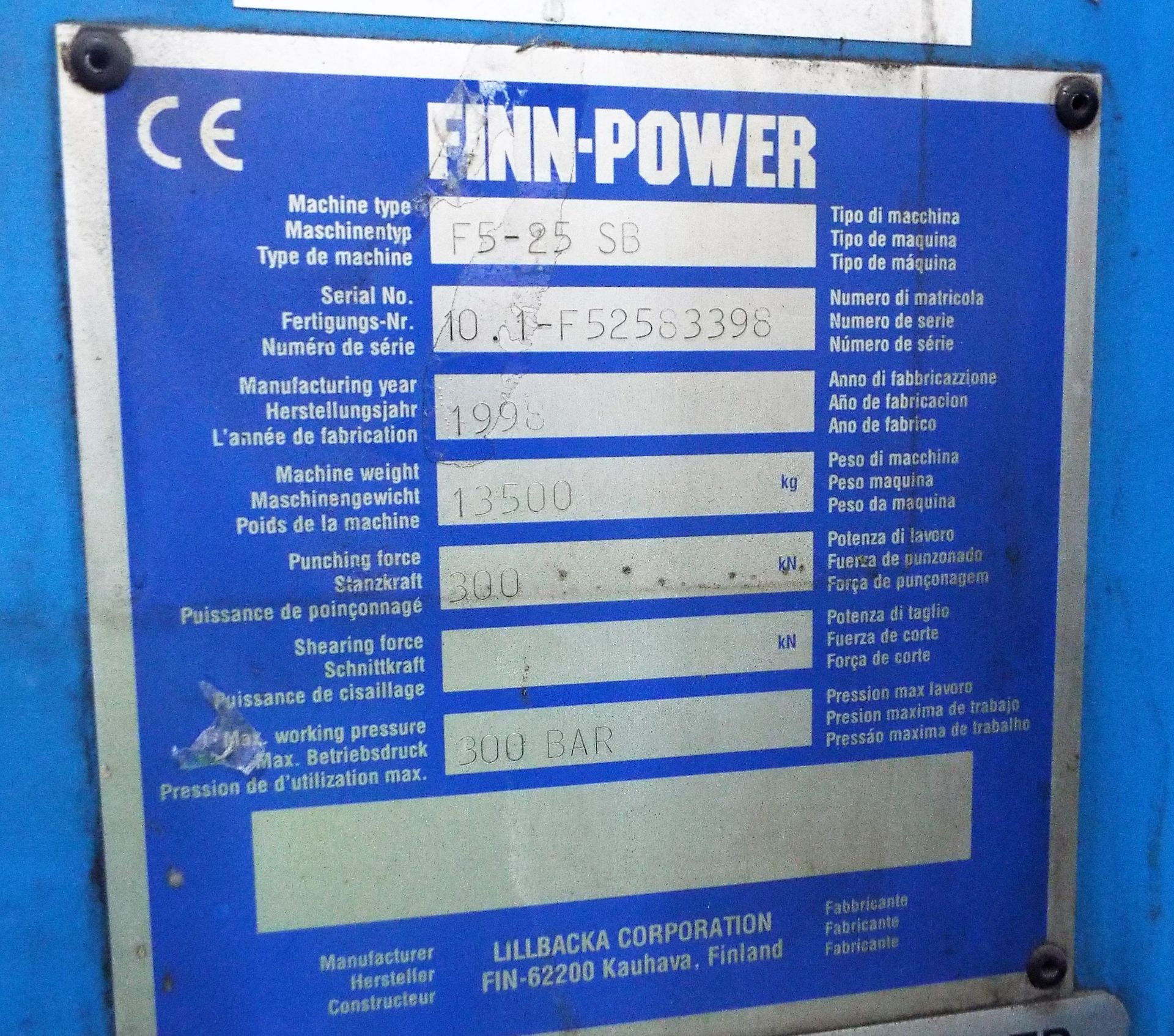 Finn Power F5-25 SB Punch Press - Image 4 of 17