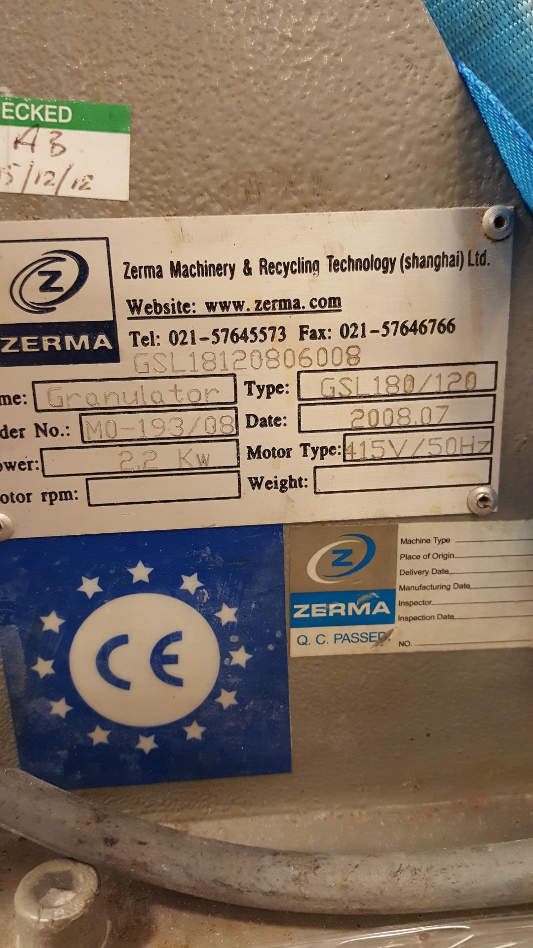 Zerma GSL 180/120 Granulator - Image 2 of 2