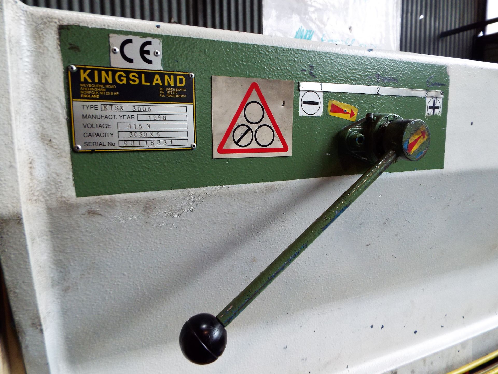 Kingsland KTSX 3006 NC Hydraulic Shear - Image 3 of 20