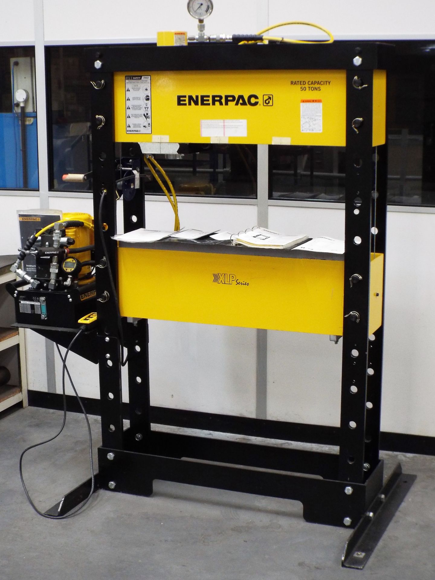Enerpac XLP50 Workshop Press cw ZE Series Electric Pump and Pendant Controlled Raise/Lower