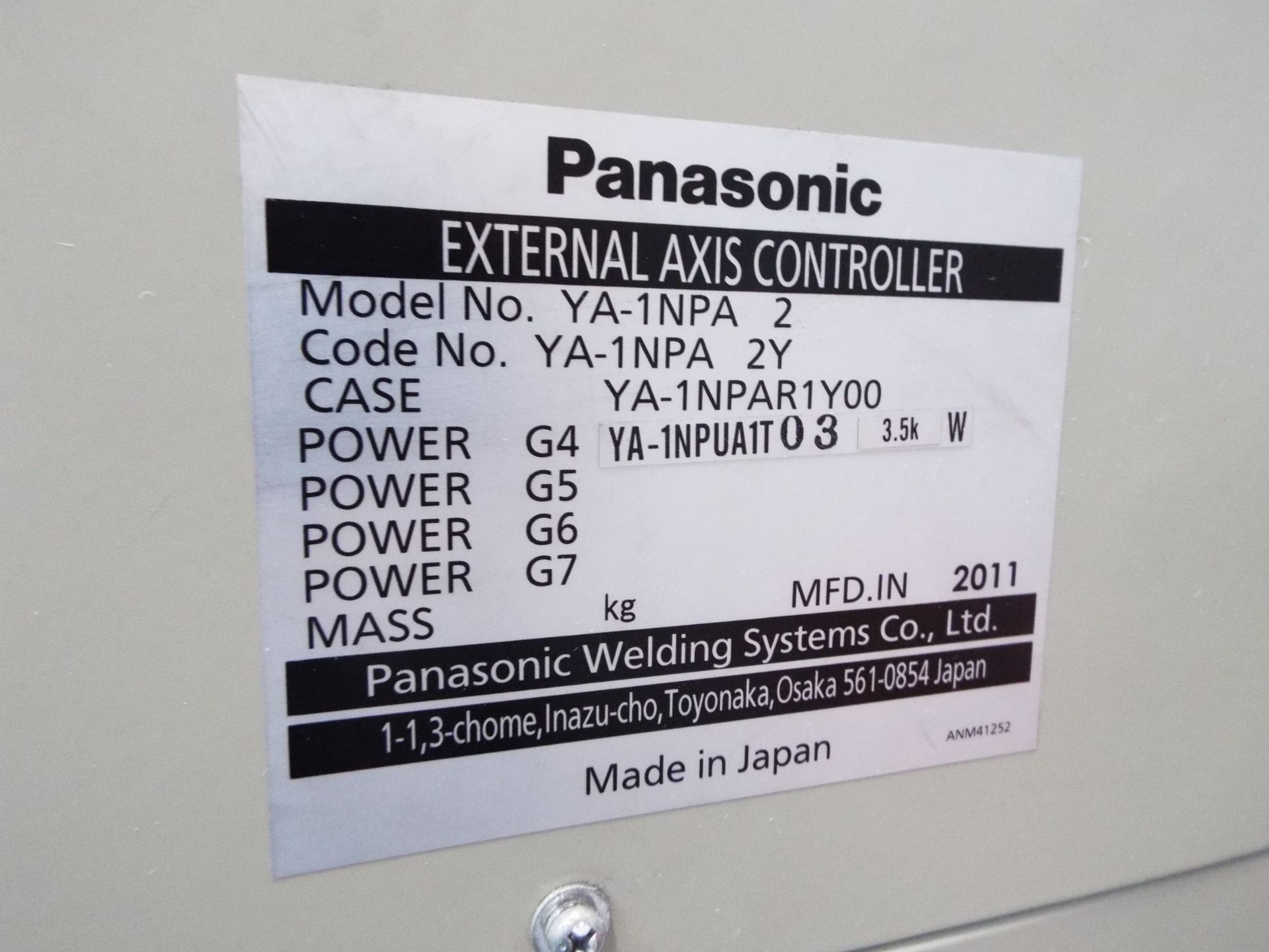 Panasonic TA1800 MIG Welding Robot cw Power Source,Transformer & 7th Axis Rotating Positioner - Image 8 of 10