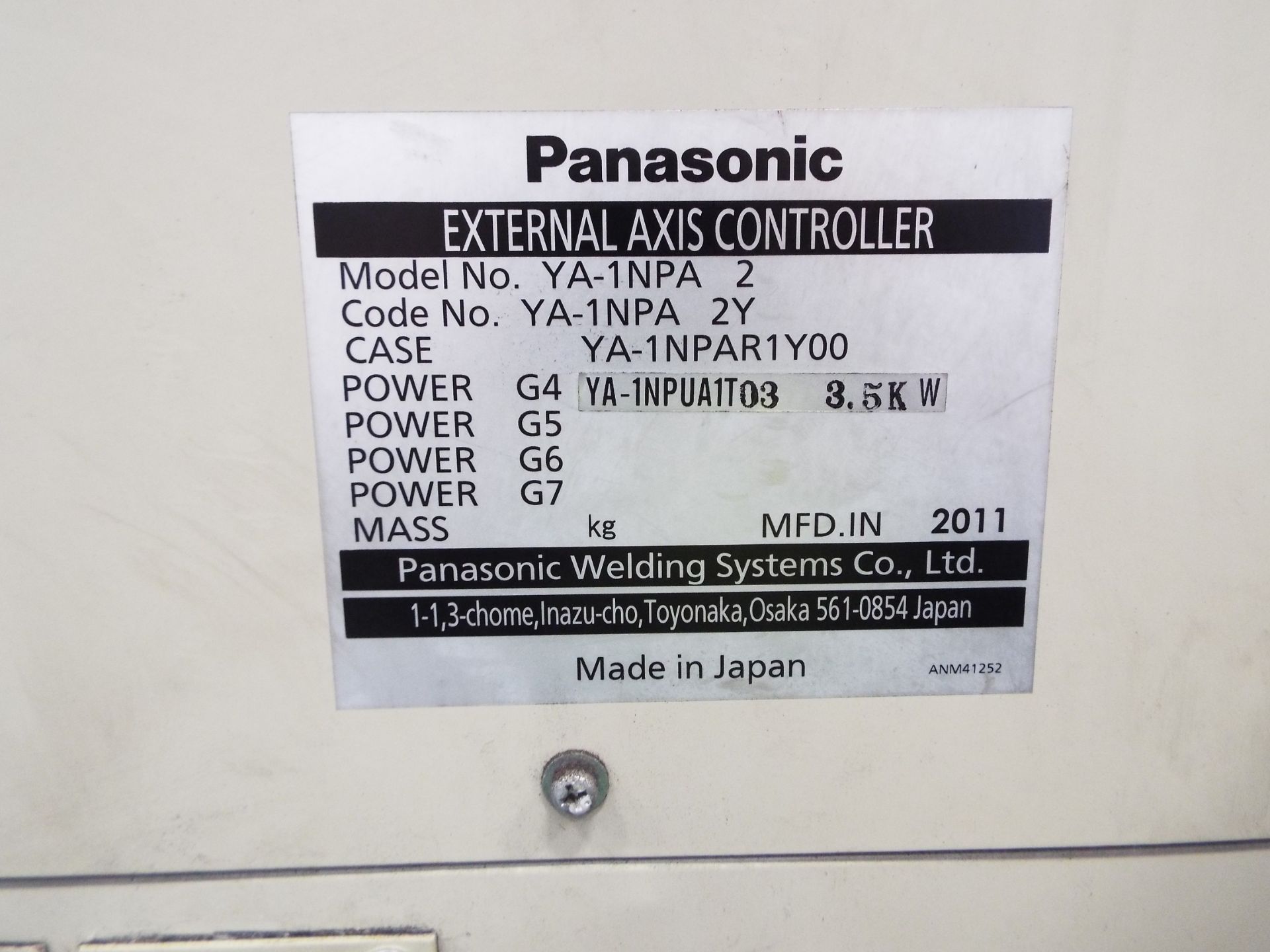 Panasonic TA1800 MIG Welding Robot cw Power Source,Transformer & 7th Axis Rotating Positioner - Image 5 of 12