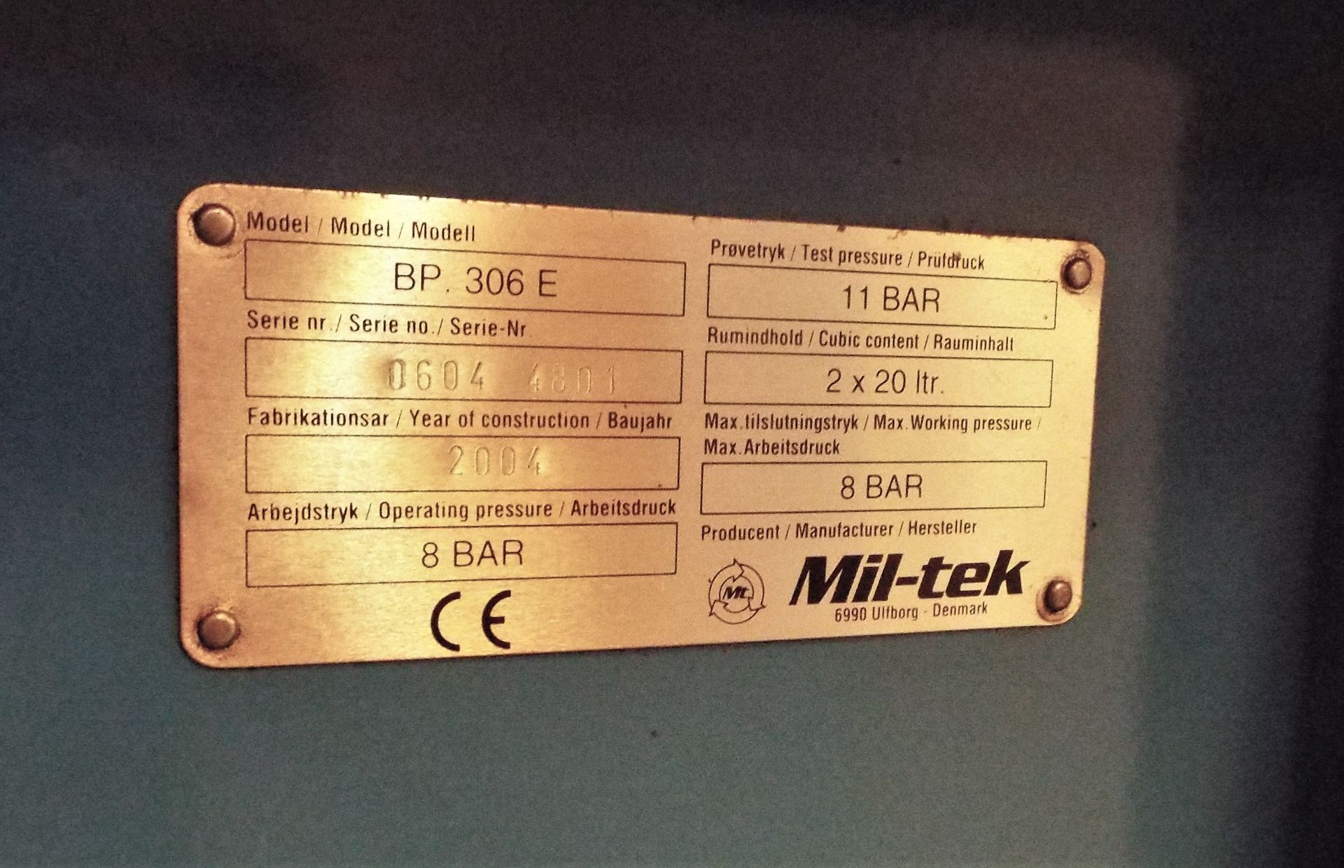Mil-Tek BP 306E Baling Machine cw Perliffo Air Compressor - Image 3 of 7
