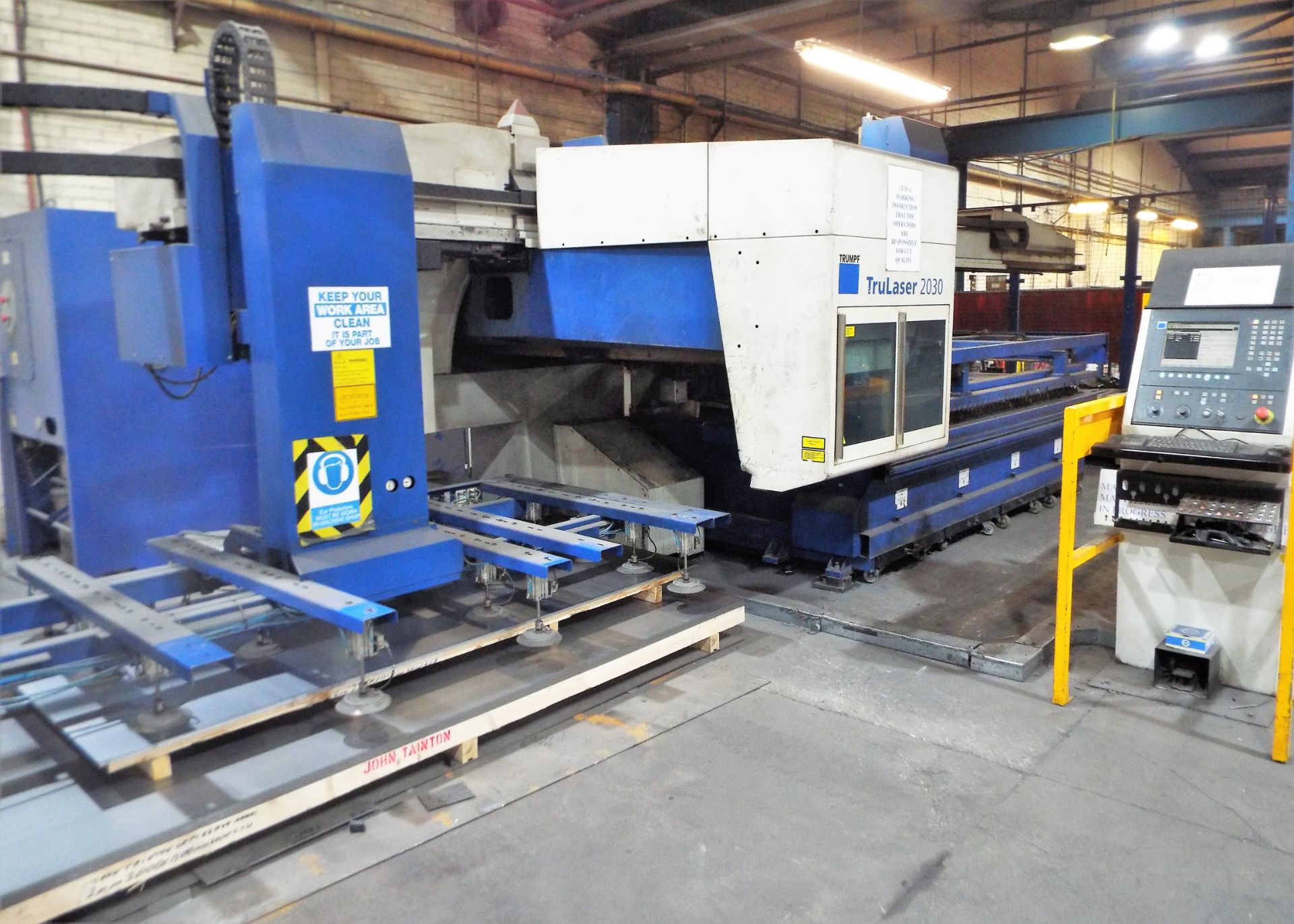 Complete Contents of A Trumpf 2030 TruCoax 2000 Laser Cutting Cell