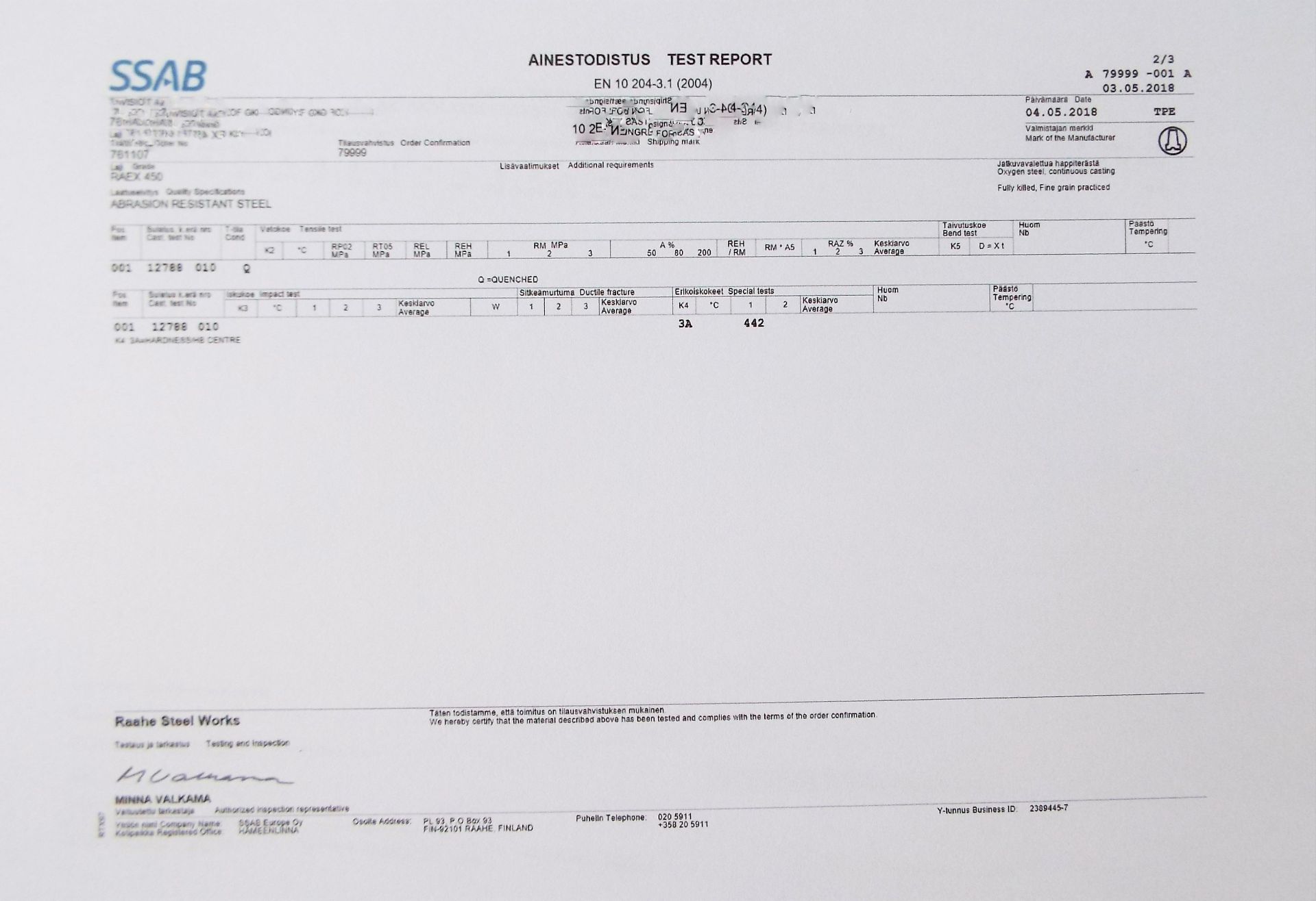 A Quantity Of Raex 450 Abrasion Resistant Sheet Metal - Image 18 of 19