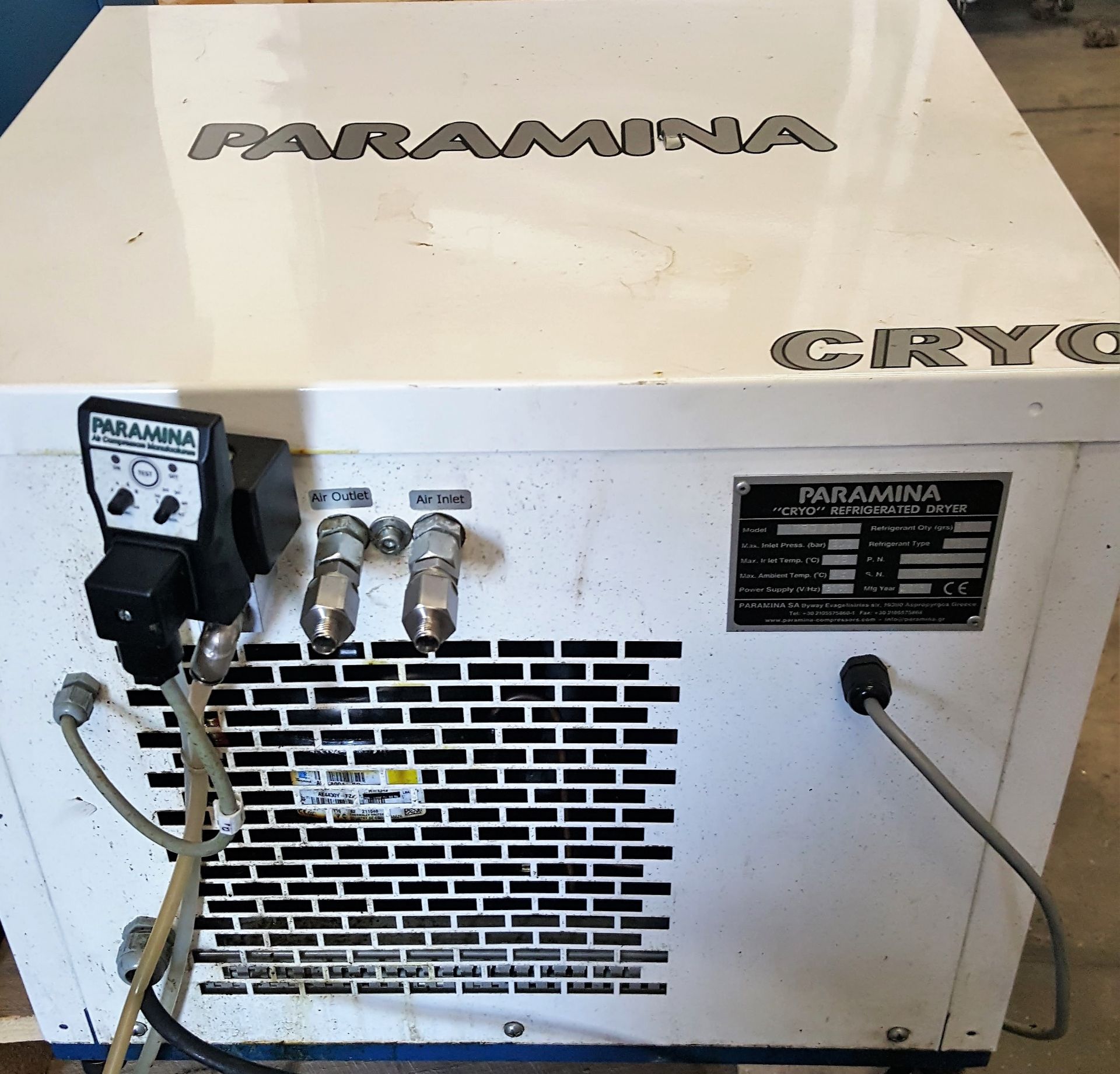 Central Compressors High Pressure (400Bar) Piston Driven Compressor CW Paramina Cryo Dryer. - Image 7 of 10