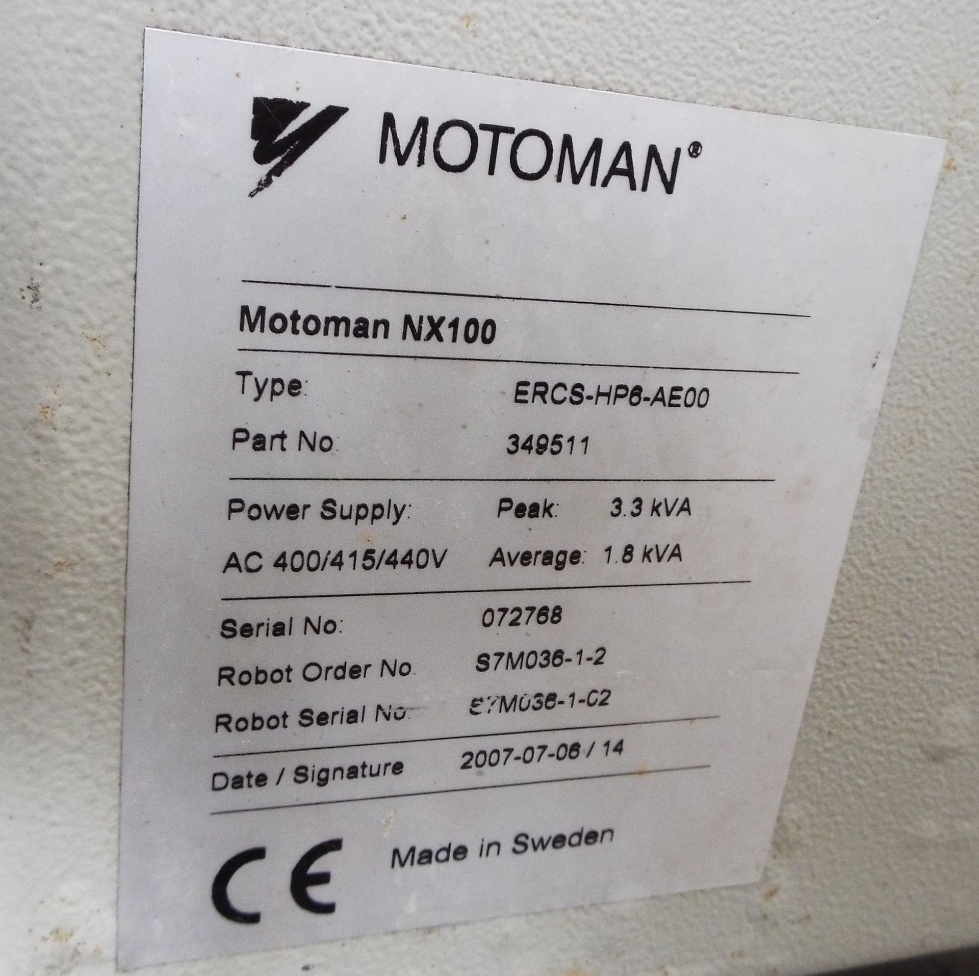 Motoman YR-HP6-COO Mig Welding Robot Set. - Image 5 of 13