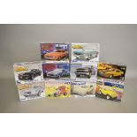 Ten Revell & Monogram 1:24 scale plastic model kits, all 'Yank Tanks'. Ex-shop stock, sealed.