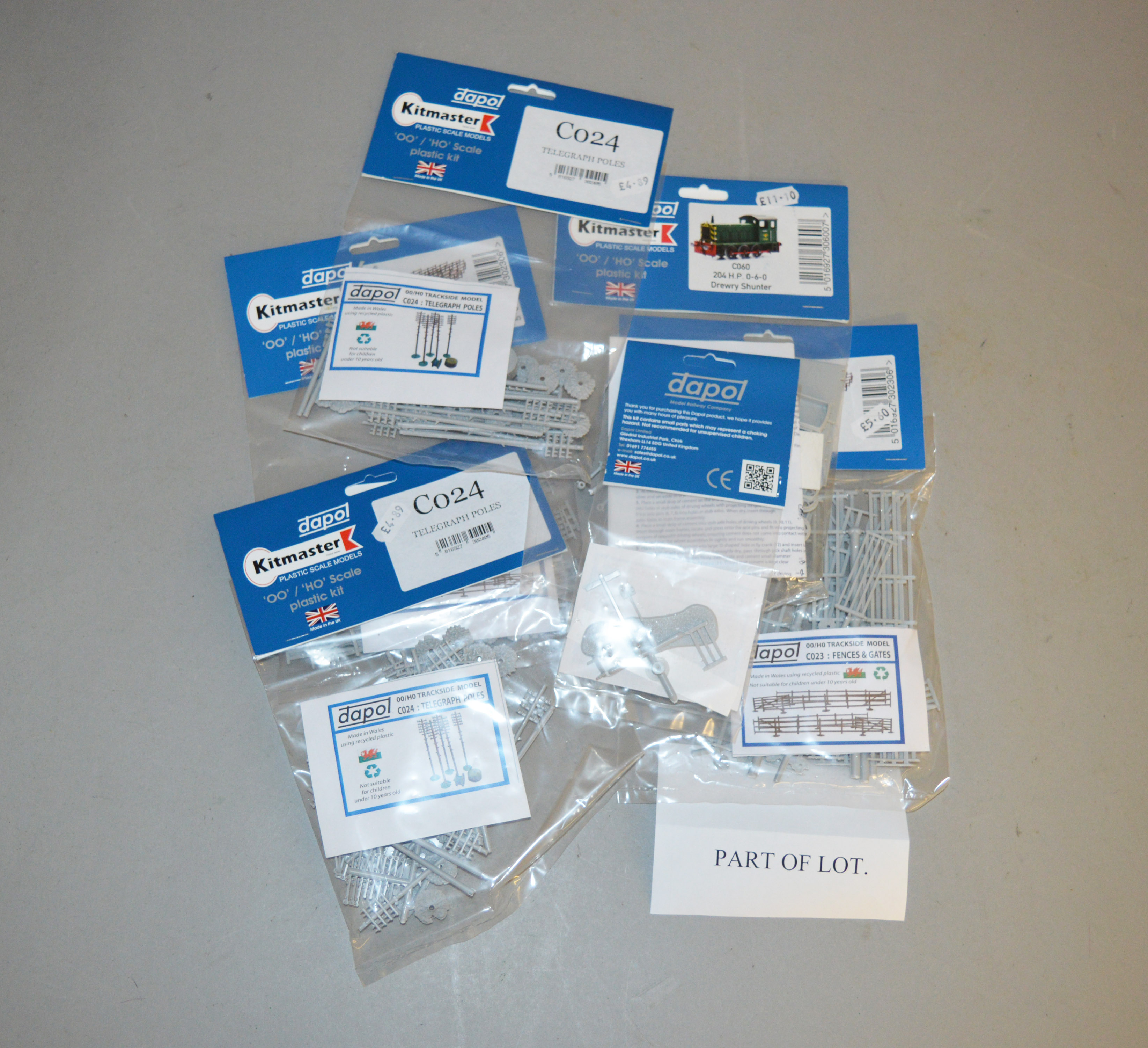 OO/HO Gauge, 29 x Dapol Kitmaster trackside accessories plastic model kits. Sealed, ex-shop stock.