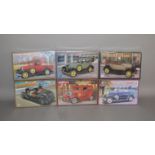 Six boxed Minicraft 1:16 scale plastic vehicle model kits, all sealed. E boxed.