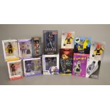 Thirteen DC figures mostly Batgirl, including; Batman black & white Batgirl by DC Collectables,