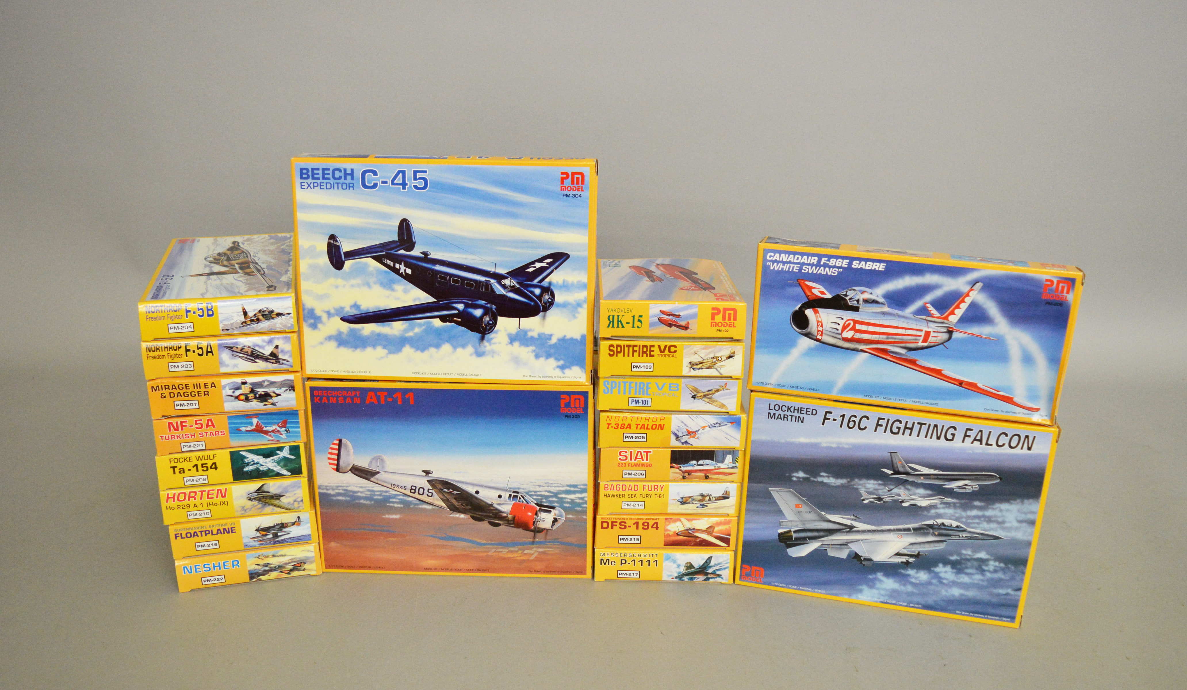 Twenty PM Model 1:72 scale aircraft plastic model kits.