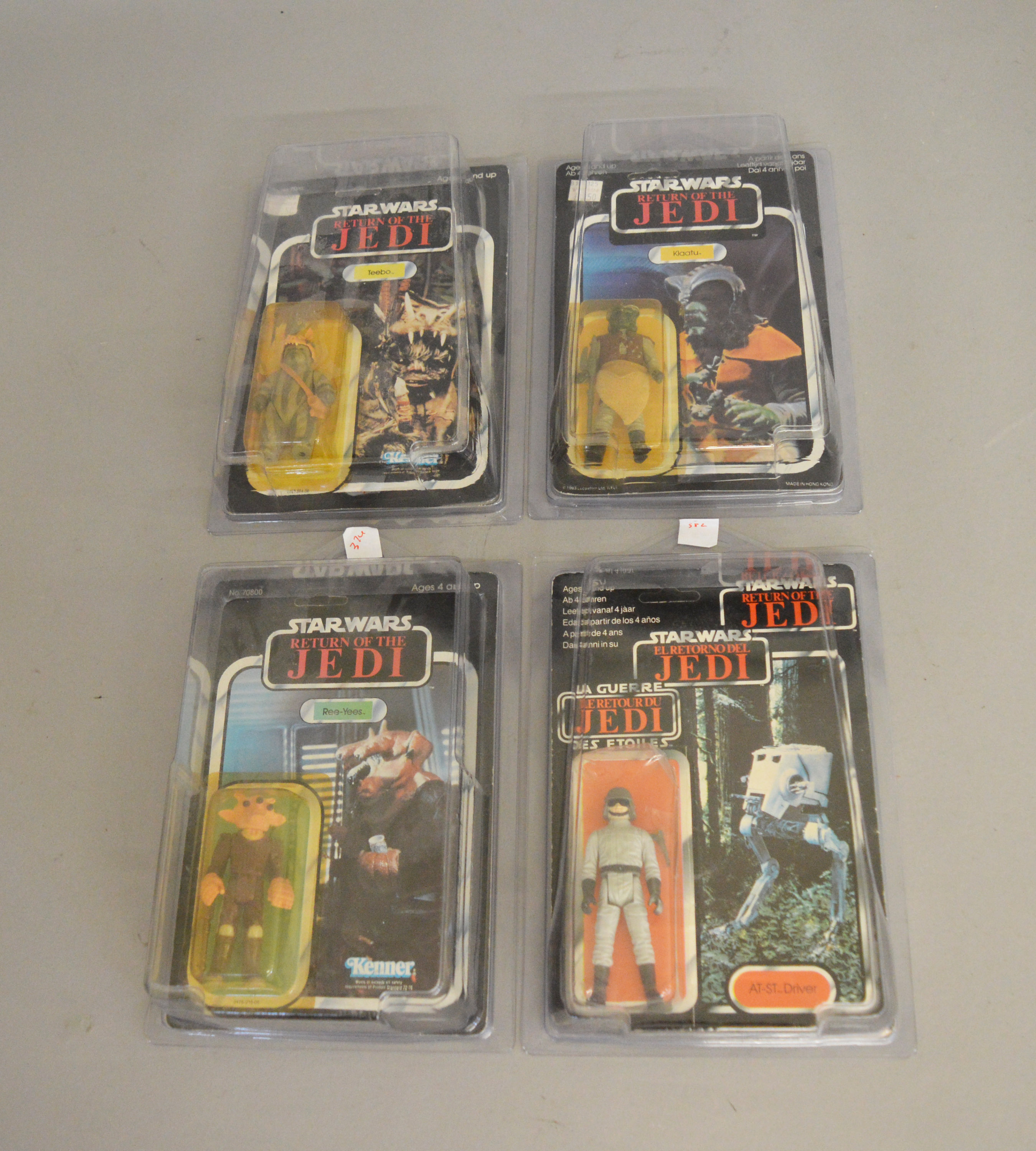 Four Star Wars Return Of The Jedi figures including one of the last 17.