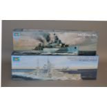 Two Trumpeter 1:350 scale plastic model kits: 05324 Battleship HMS Queen Elizabeth 1943;